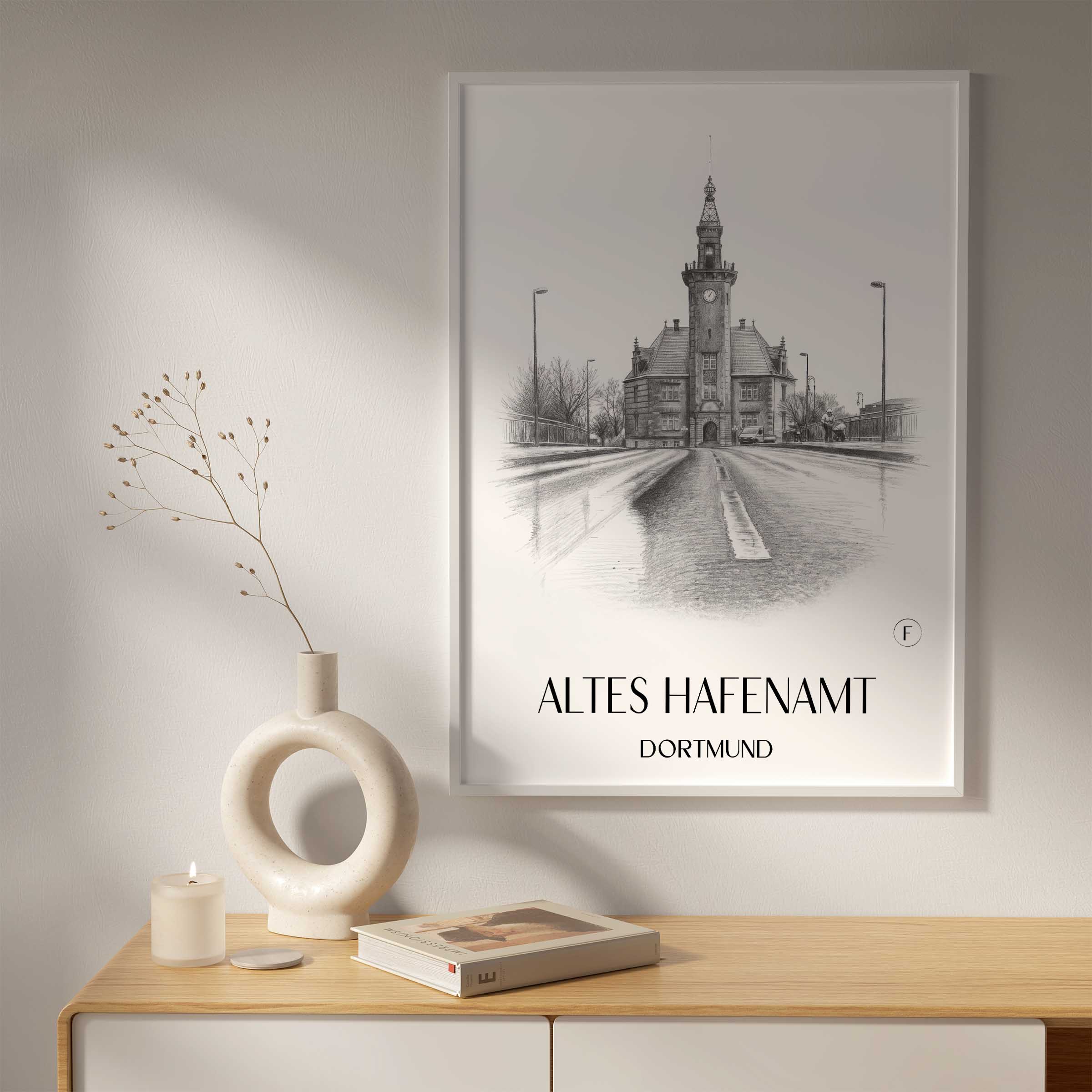 altes-hafenamt-dortmund-deutschland-poster-bleistift-zeichnung-drawing