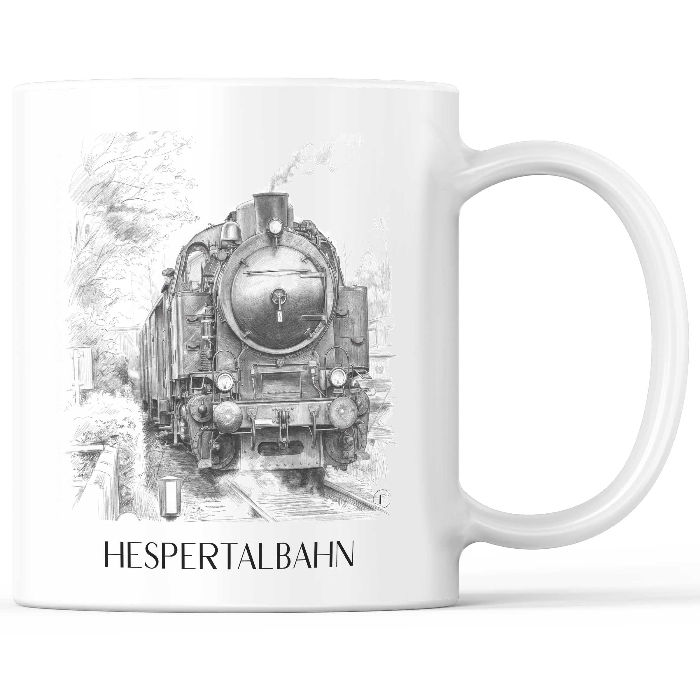 Hespertalbahn Kaffeebecher - Essen - Deutschland Becher - Kaffeetasse im Zeichnung Stil