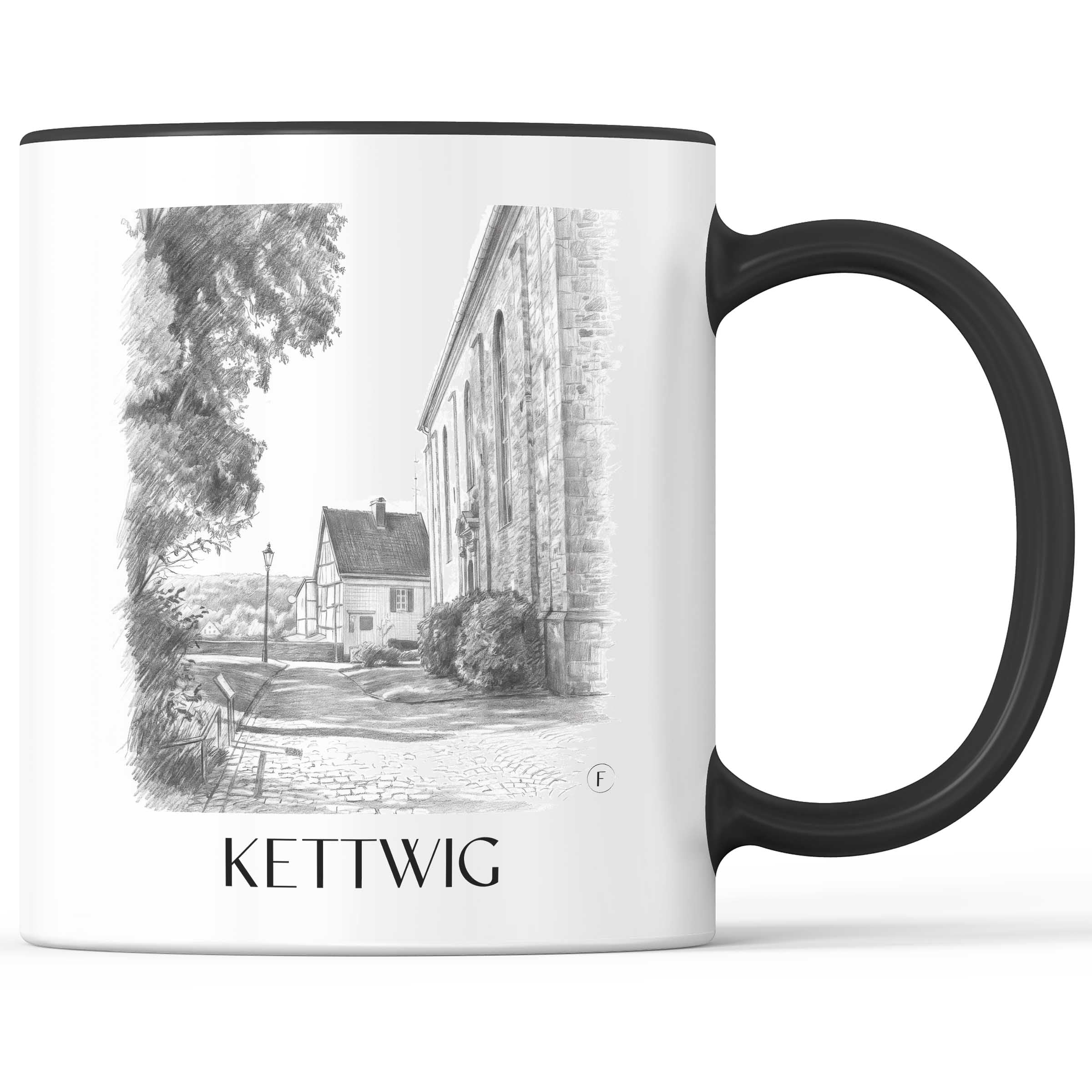 Kettwig Kaffeebecher - Essen - Deutschland Becher - Kaffeetasse im Zeichnung Stil