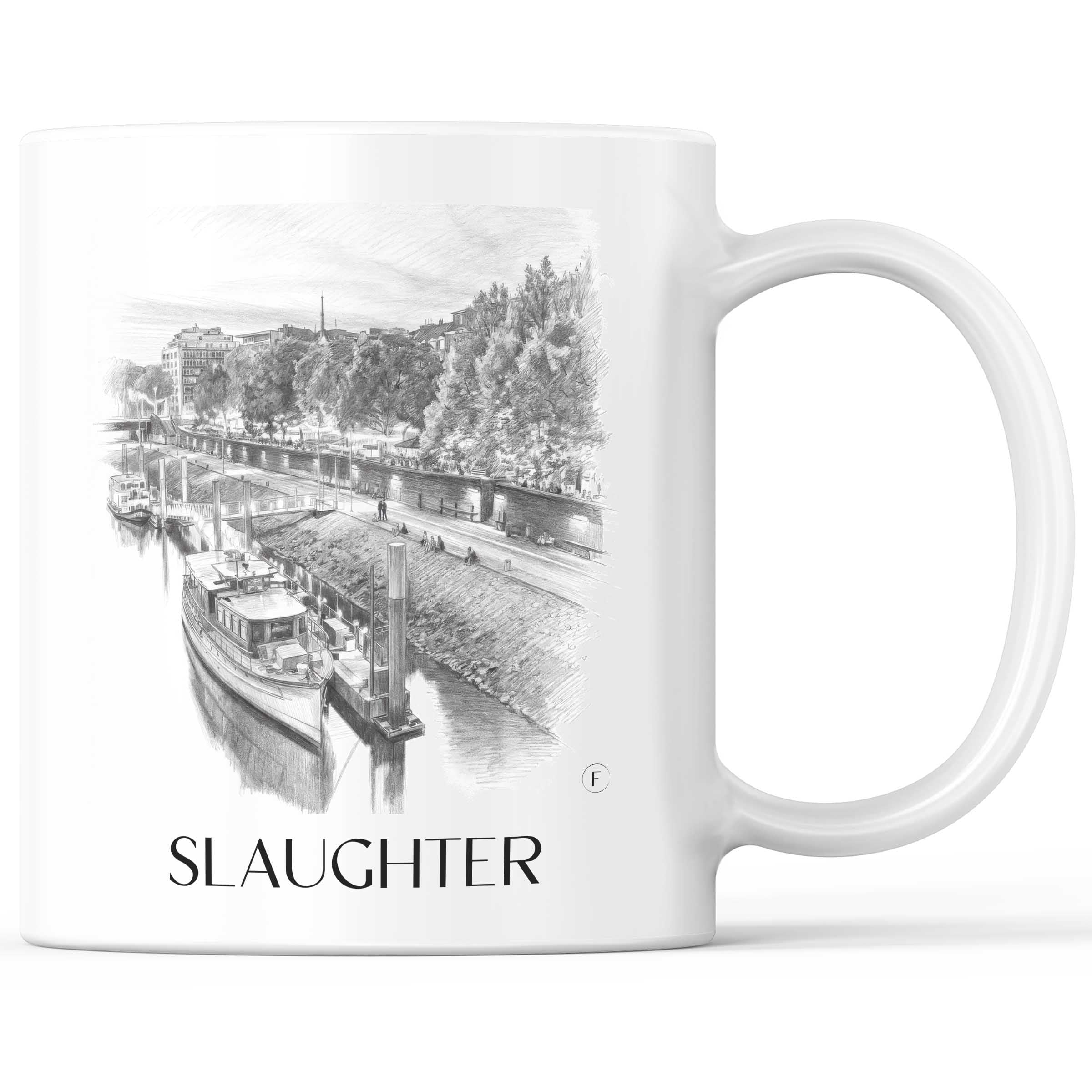 Schlachte Kaffeebecher - Bremen - Deutschland Becher - Kaffeetasse im Zeichnung Stil