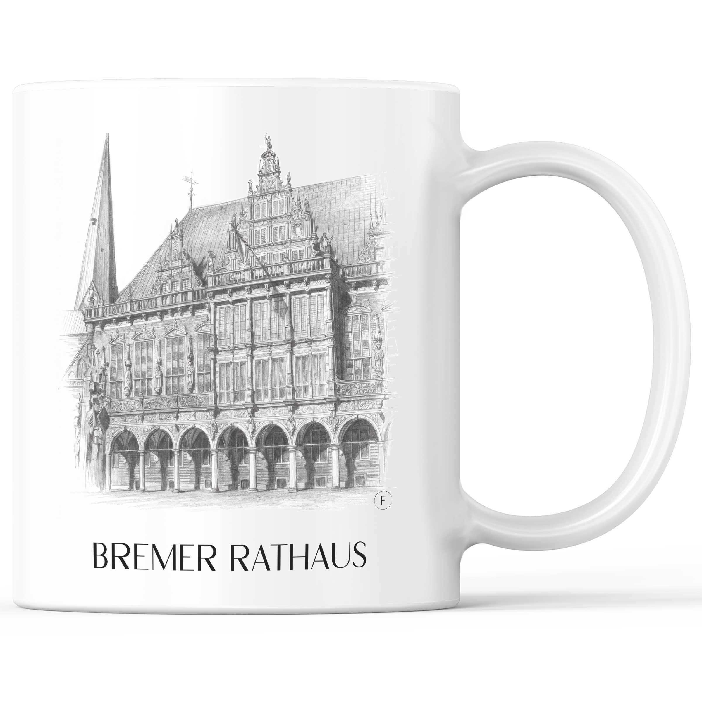 Rathaus Kaffeebecher - Bremen - Deutschland Becher - Kaffeetasse im Zeichnung Stil