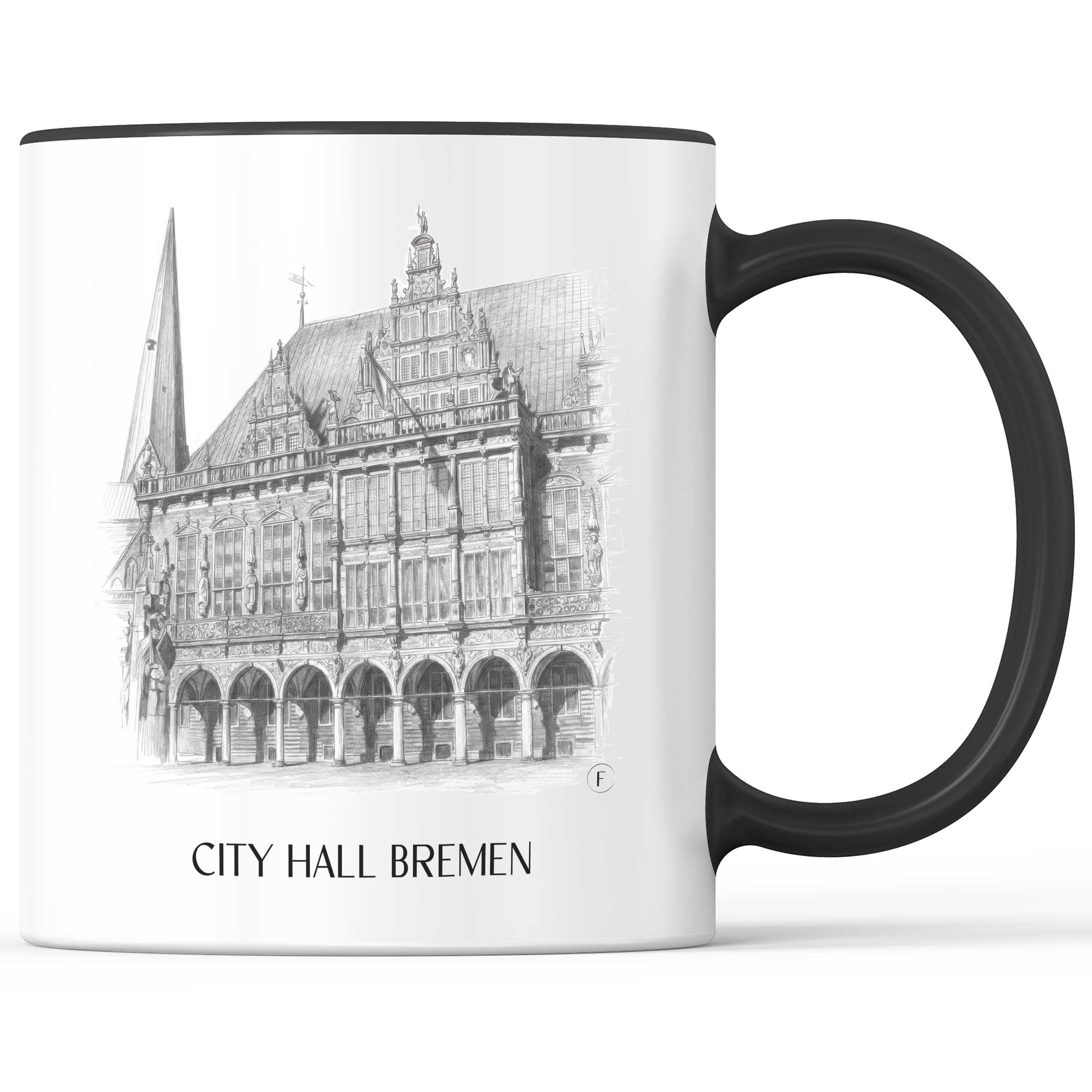 Rathaus Kaffeebecher - Bremen - Deutschland Becher - Kaffeetasse im Zeichnung Stil