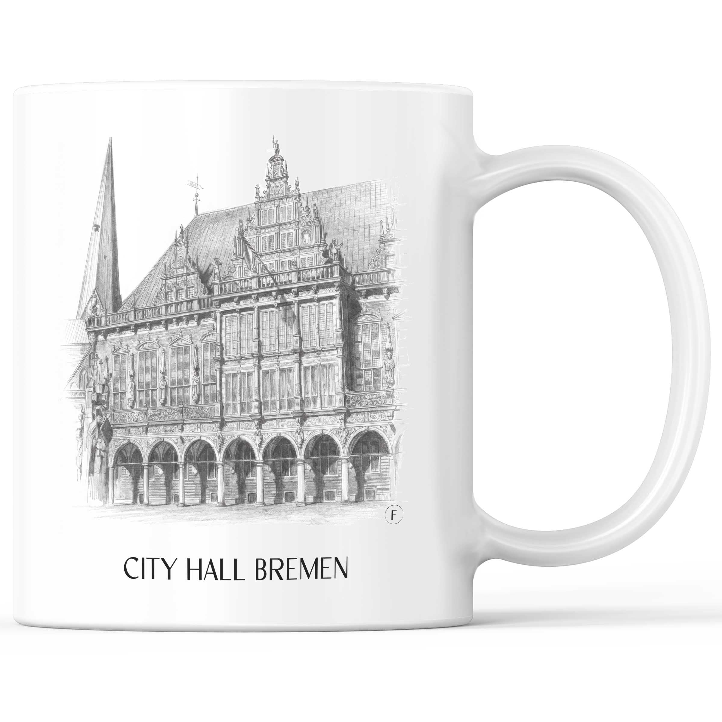 Rathaus Kaffeebecher - Bremen - Deutschland Becher - Kaffeetasse im Zeichnung Stil