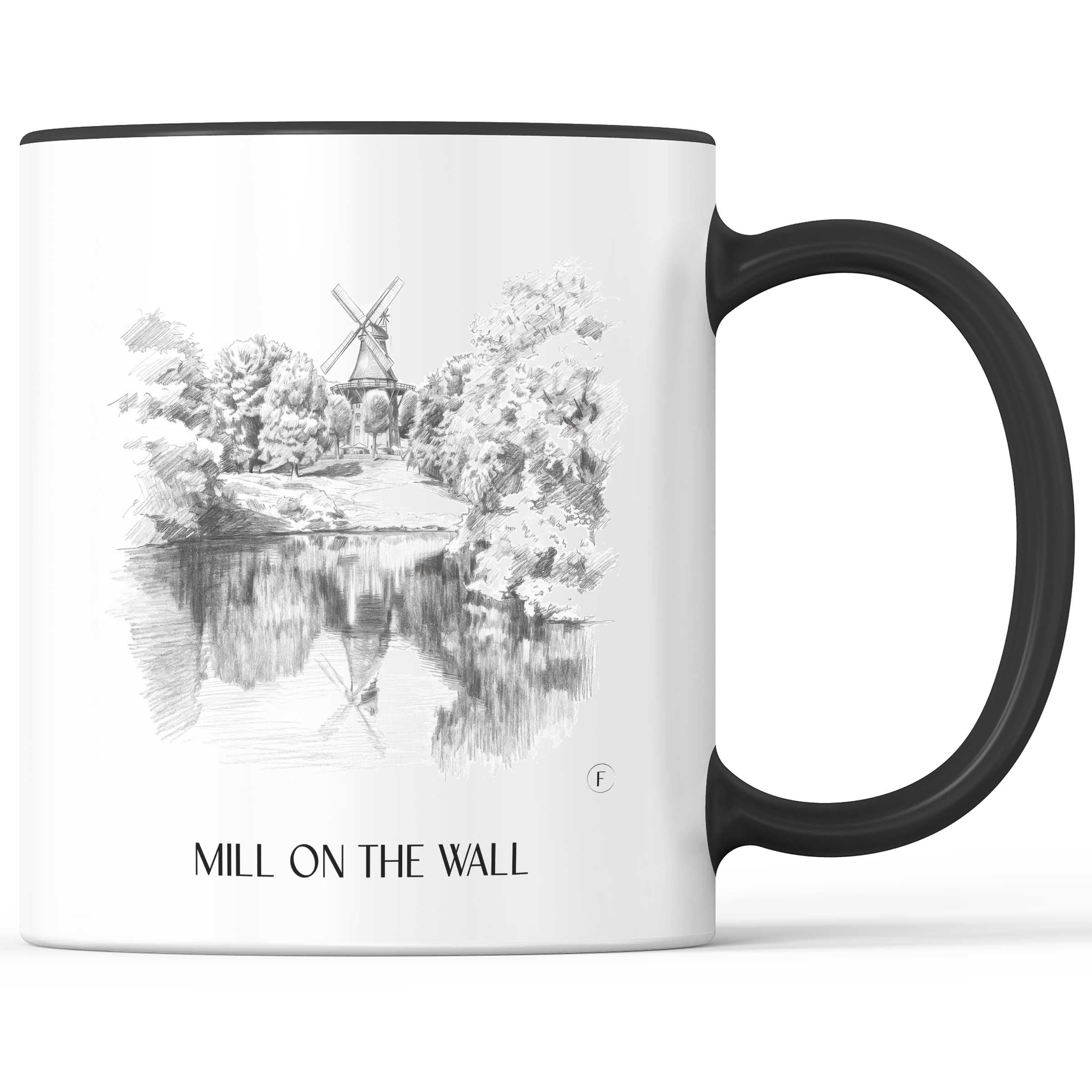 Mühle am Wall Kaffeebecher - Bremen - Deutschland Becher - Kaffeetasse im Zeichnung Stil