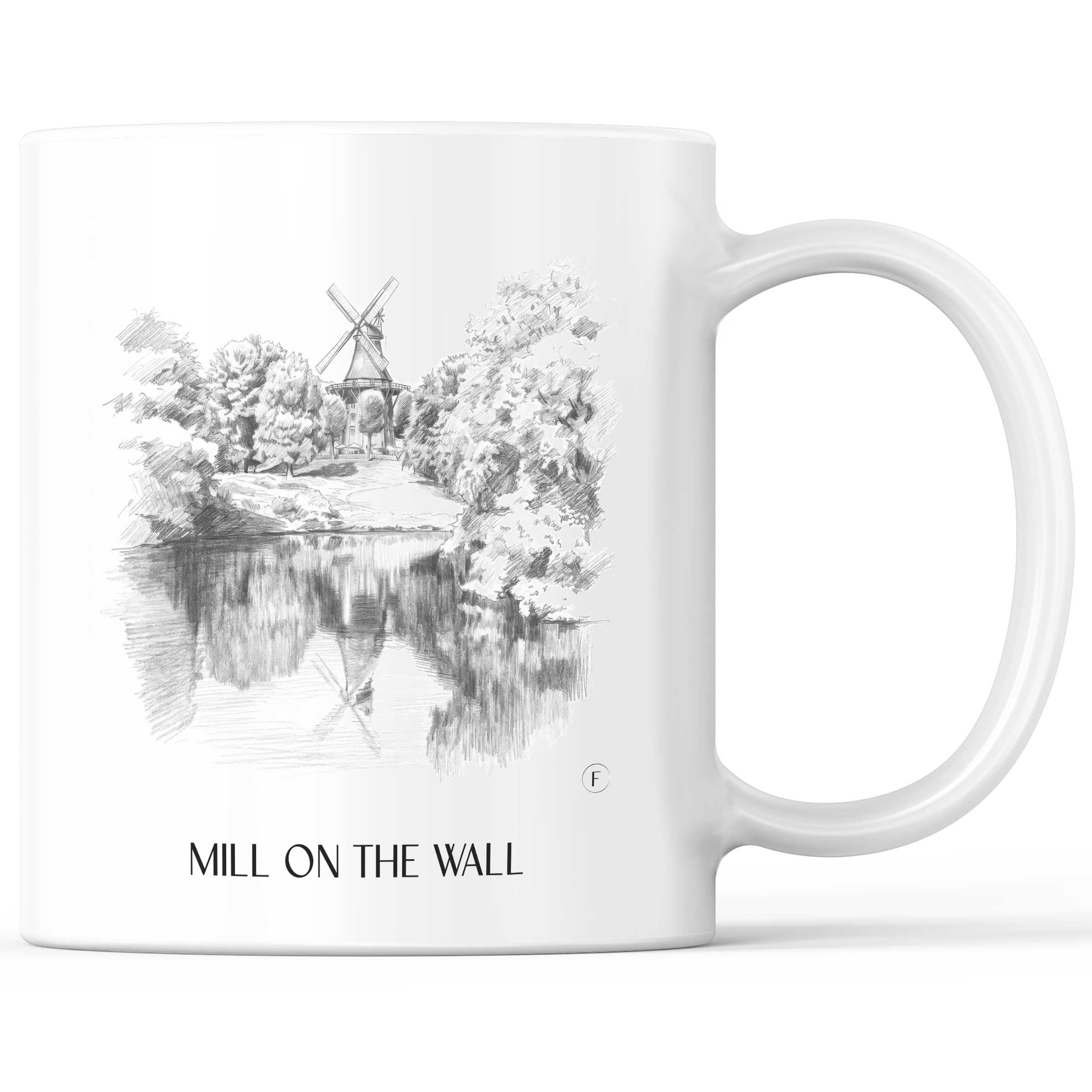 Mühle am Wall Kaffeebecher - Bremen - Deutschland Becher - Kaffeetasse im Zeichnung Stil
