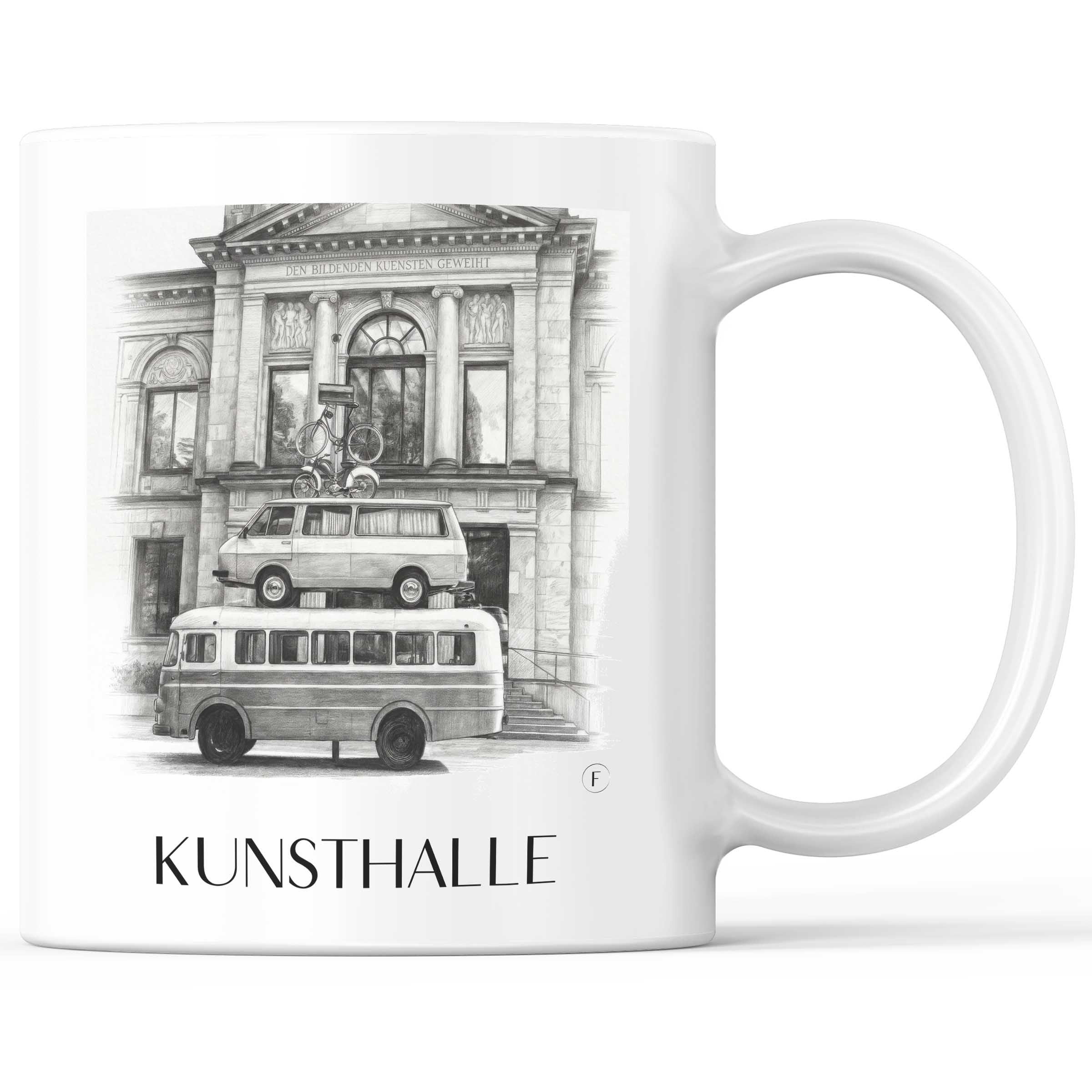 Kunsthalle Kaffeebecher - Bremen - Deutschland Becher - Kaffeetasse im Zeichnung Stil