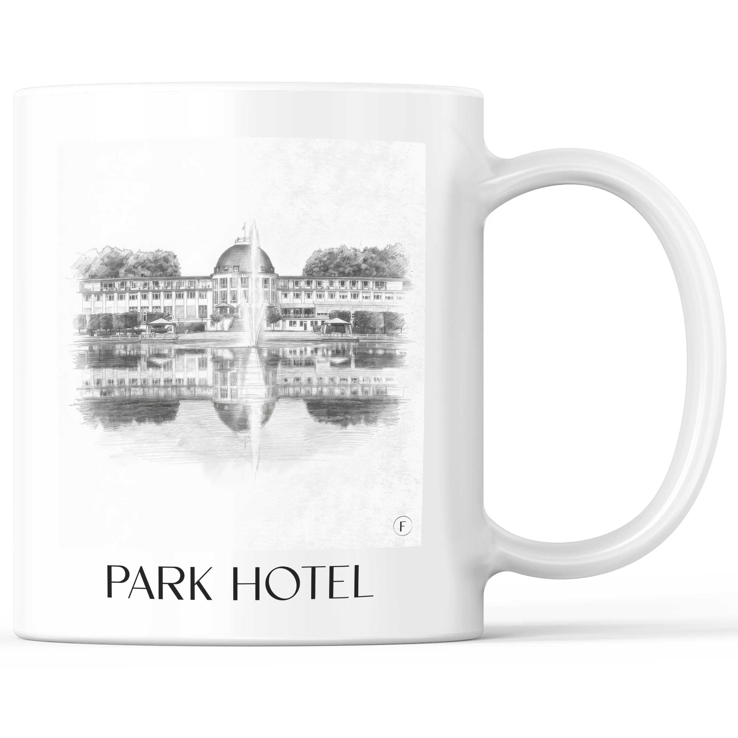 Parkhotel Kaffeebecher - Bremen - Deutschland Becher - Kaffeetasse im Zeichnung Stil