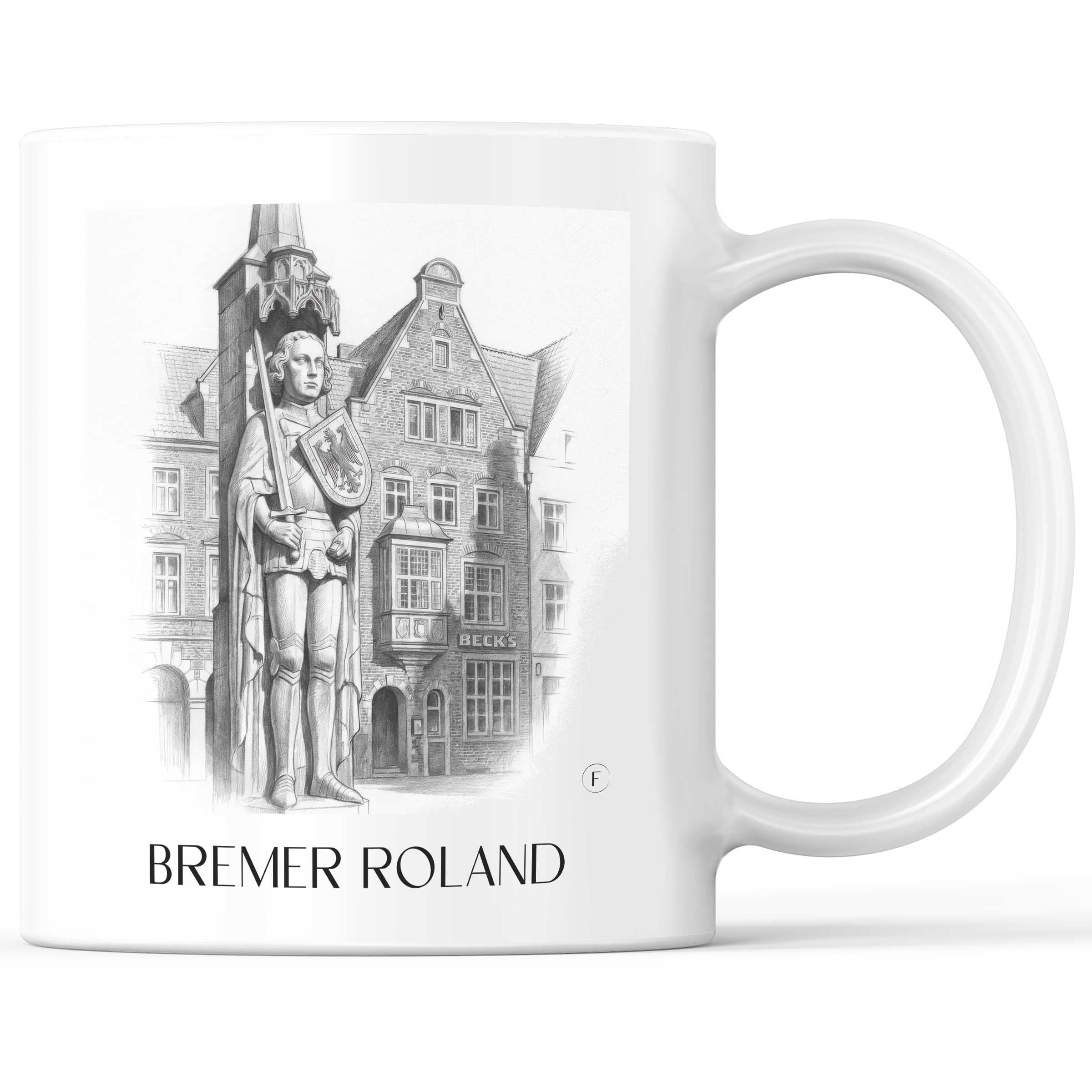 Bremer Roland - Deutschland Becher - Kaffeetasse im Zeichnung Stil
