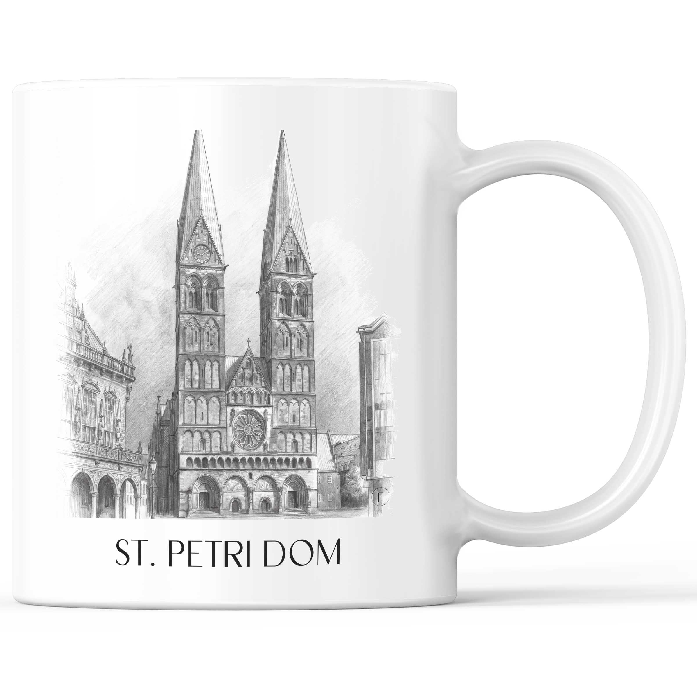 St. Petri Dom Kaffeebecher - Bremen - Deutschland Becher - Kaffeetasse im Zeichnung Stil