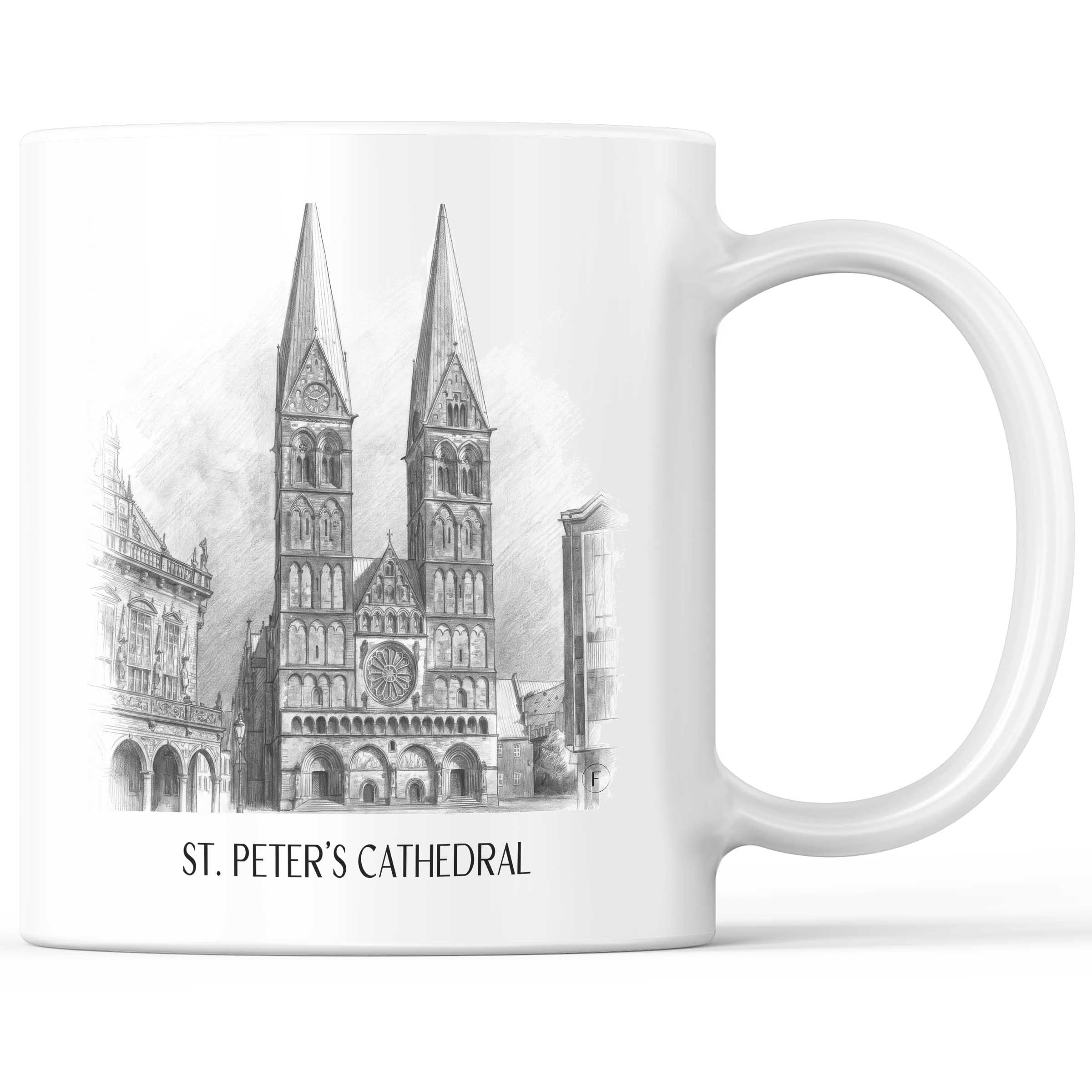 St. Petri Dom Kaffeebecher - Bremen - Deutschland Becher - Kaffeetasse im Zeichnung Stil