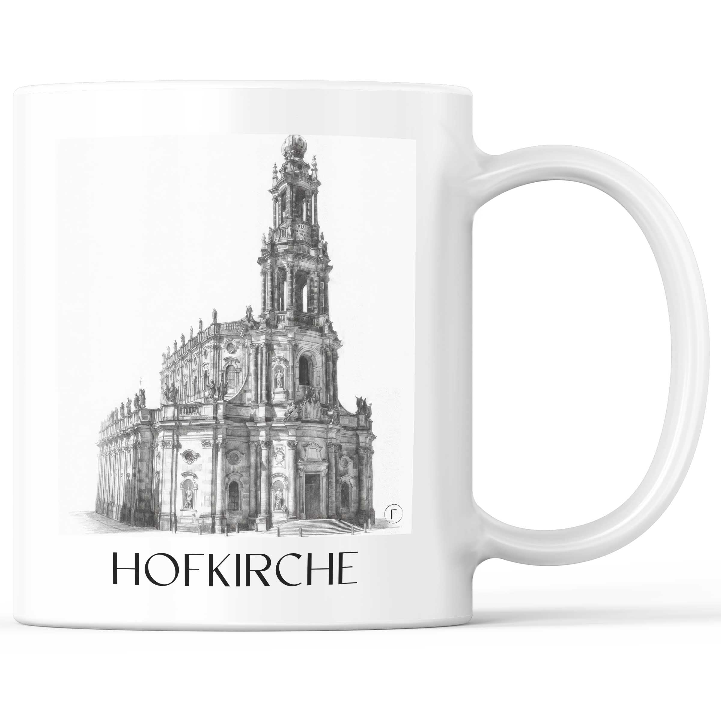Hofkirche Kaffeebecher - Dresden - Deutschland Becher - Kaffeetasse im Zeichnung Stil