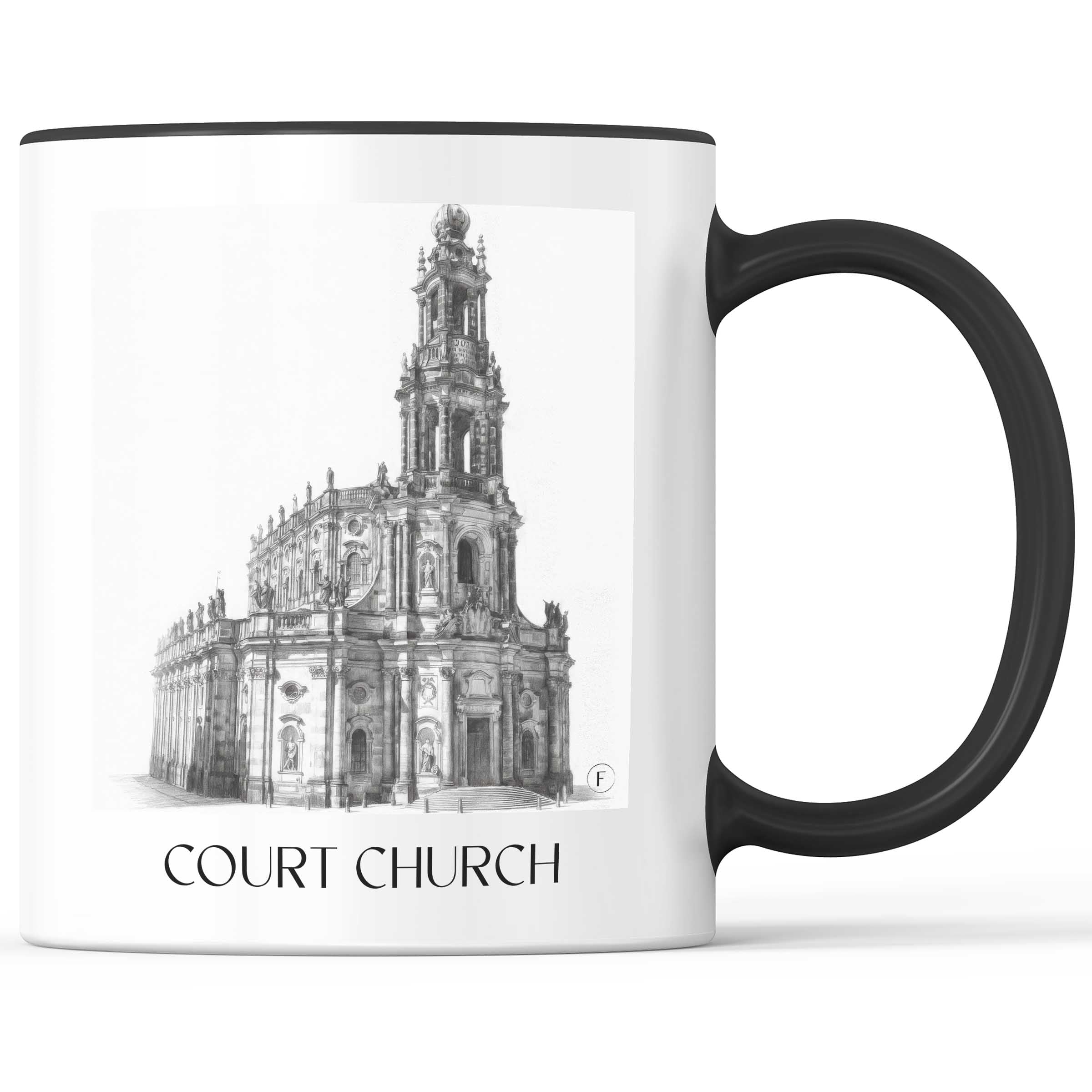 Hofkirche Kaffeebecher - Dresden - Deutschland Becher - Kaffeetasse im Zeichnung Stil