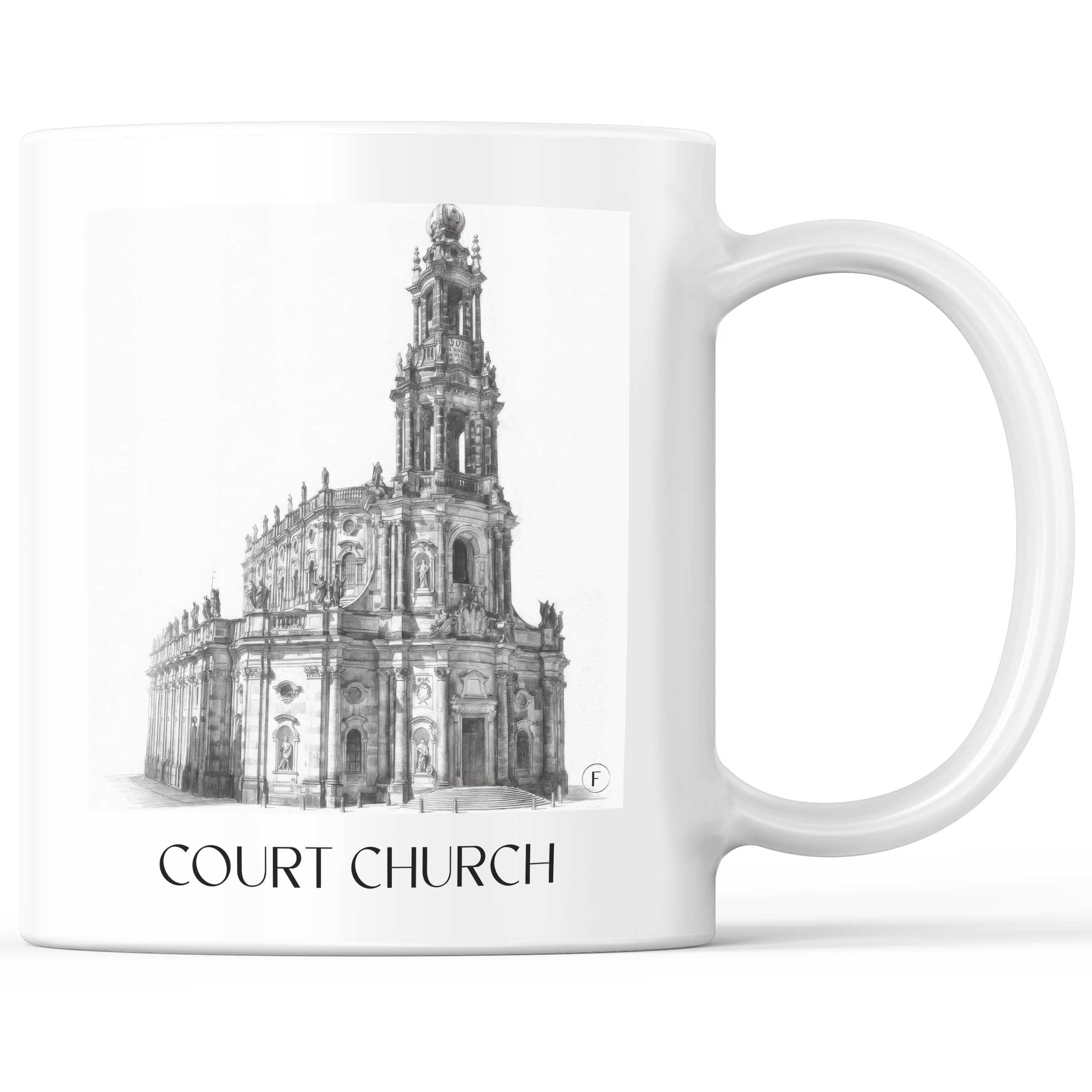Hofkirche Kaffeebecher - Dresden - Deutschland Becher - Kaffeetasse im Zeichnung Stil
