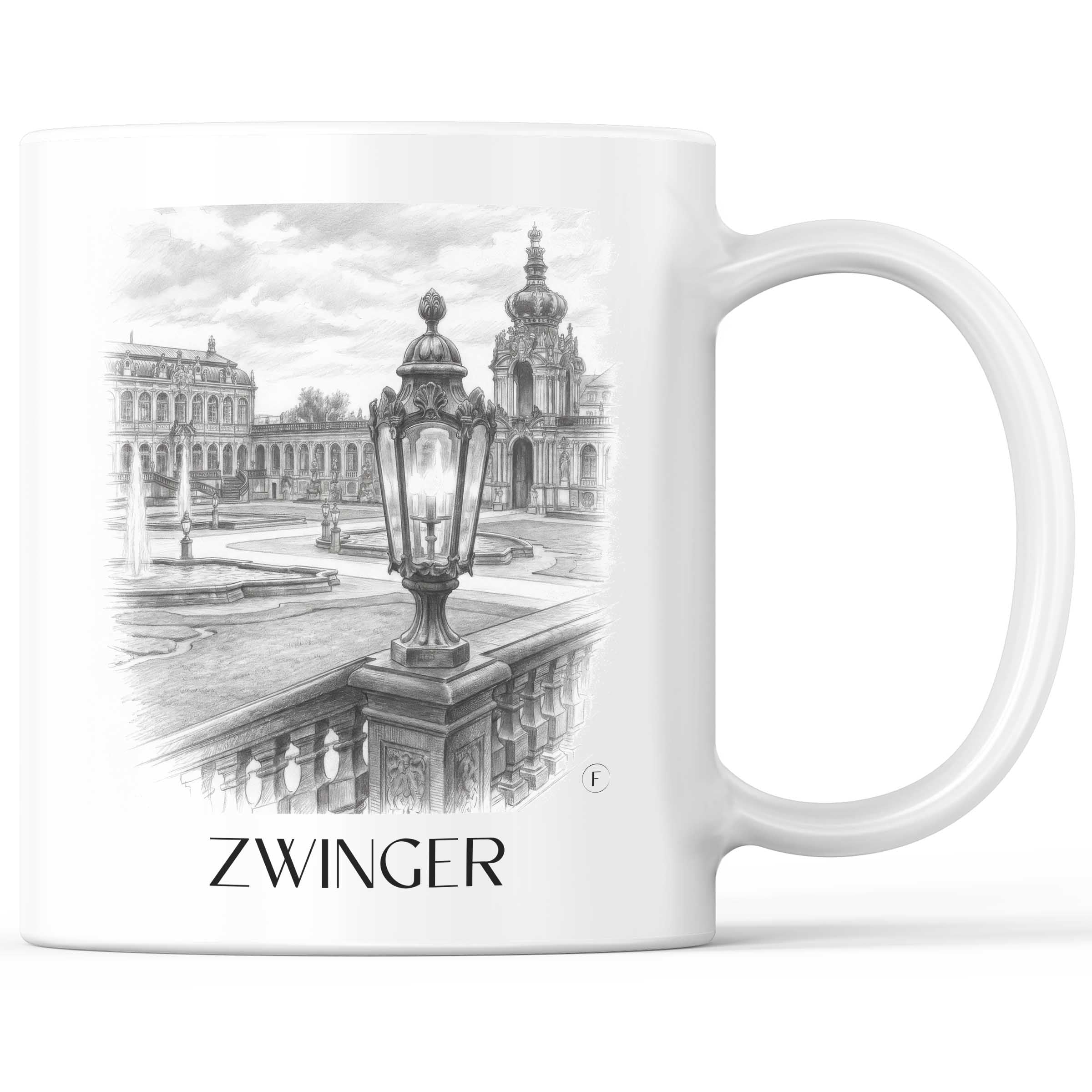 Zwinger Kaffeebecher - Dresden - Deutschland Becher - Kaffeetasse im Zeichnung Stil