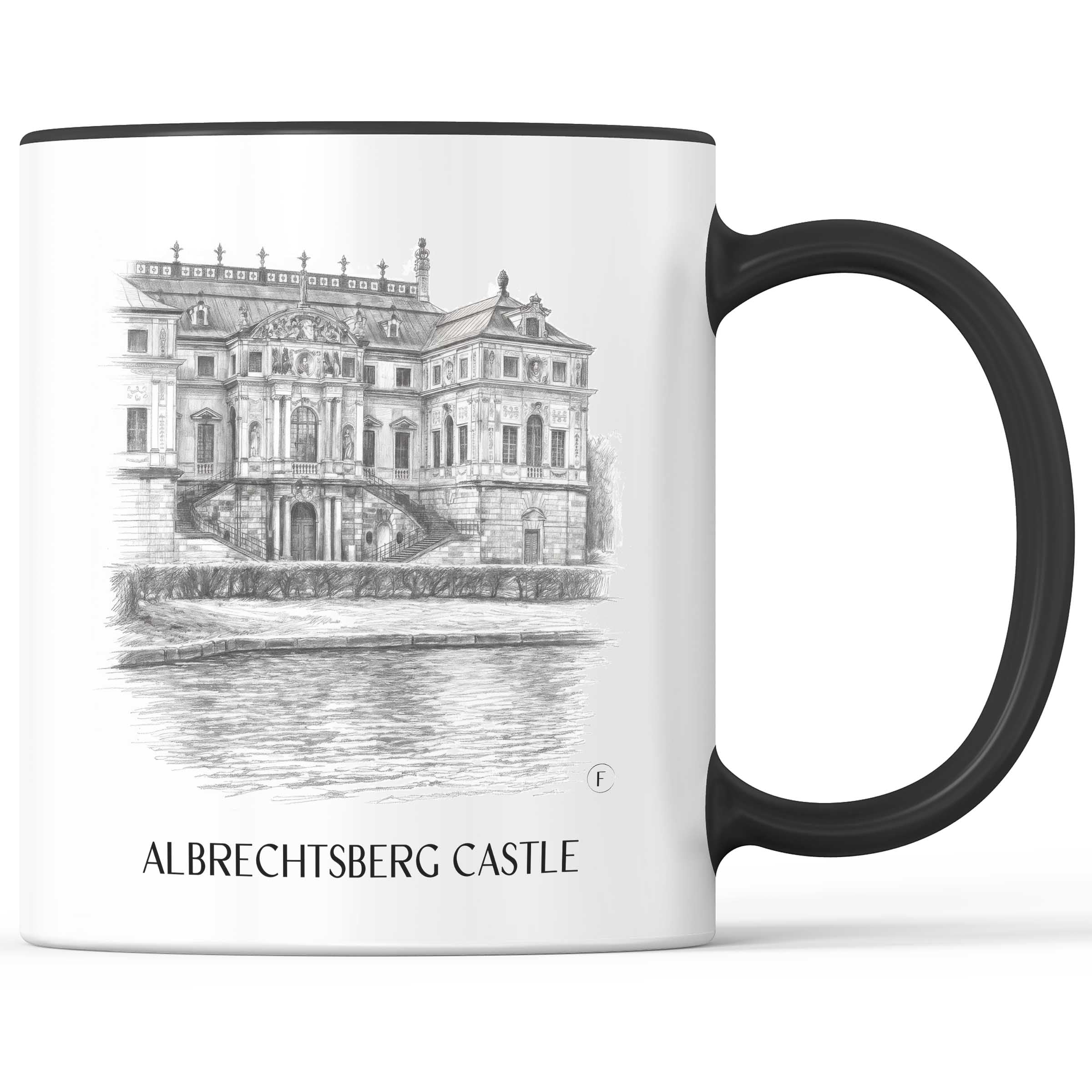Schloss Albrechtsberg Kaffeebecher - Dresden - Deutschland Becher - Kaffeetasse im Zeichnung Stil