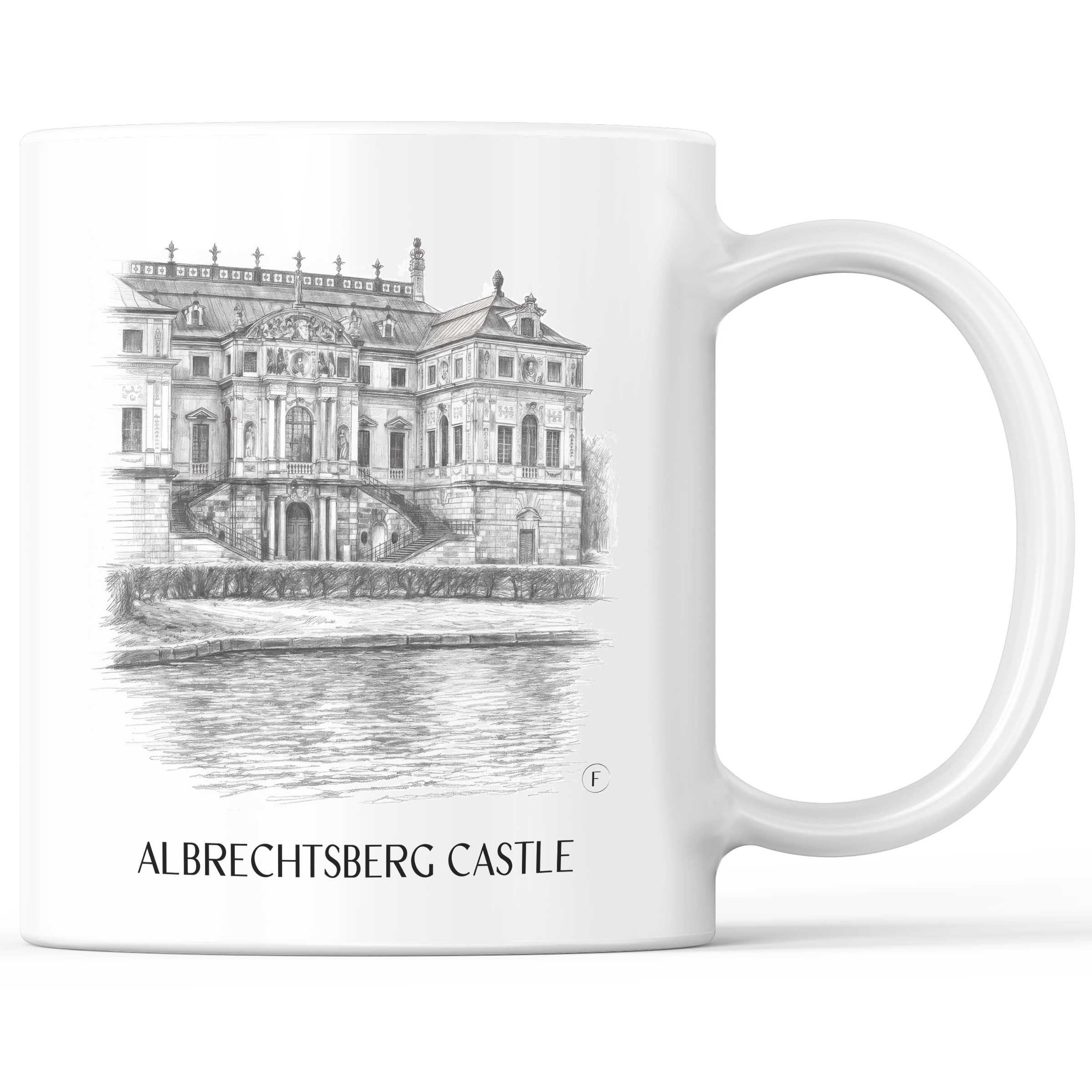 Schloss Albrechtsberg Kaffeebecher - Dresden - Deutschland Becher - Kaffeetasse im Zeichnung Stil
