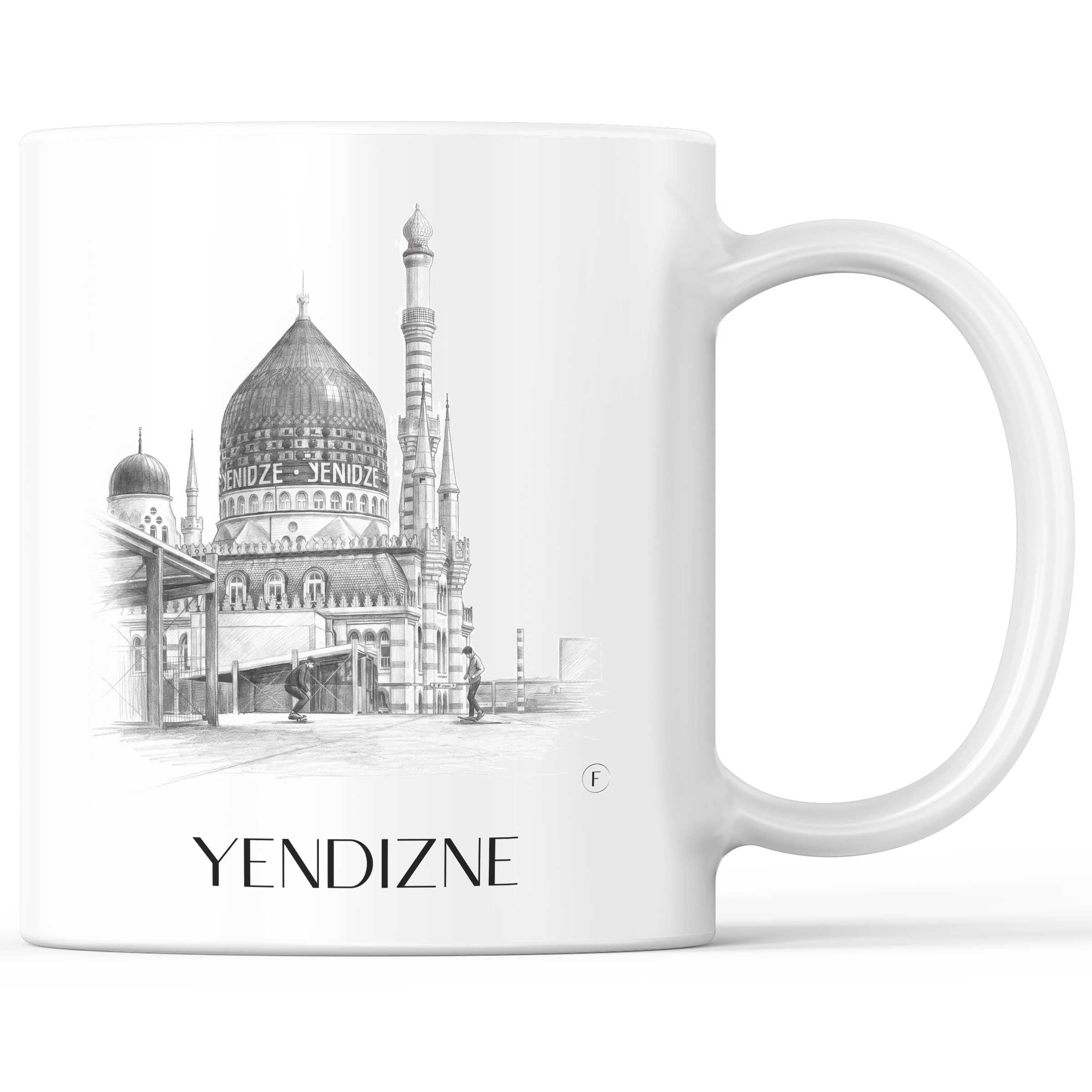Yendizne Kaffeebecher - Dresden - Deutschland Becher - Kaffeetasse im Zeichnung Stil