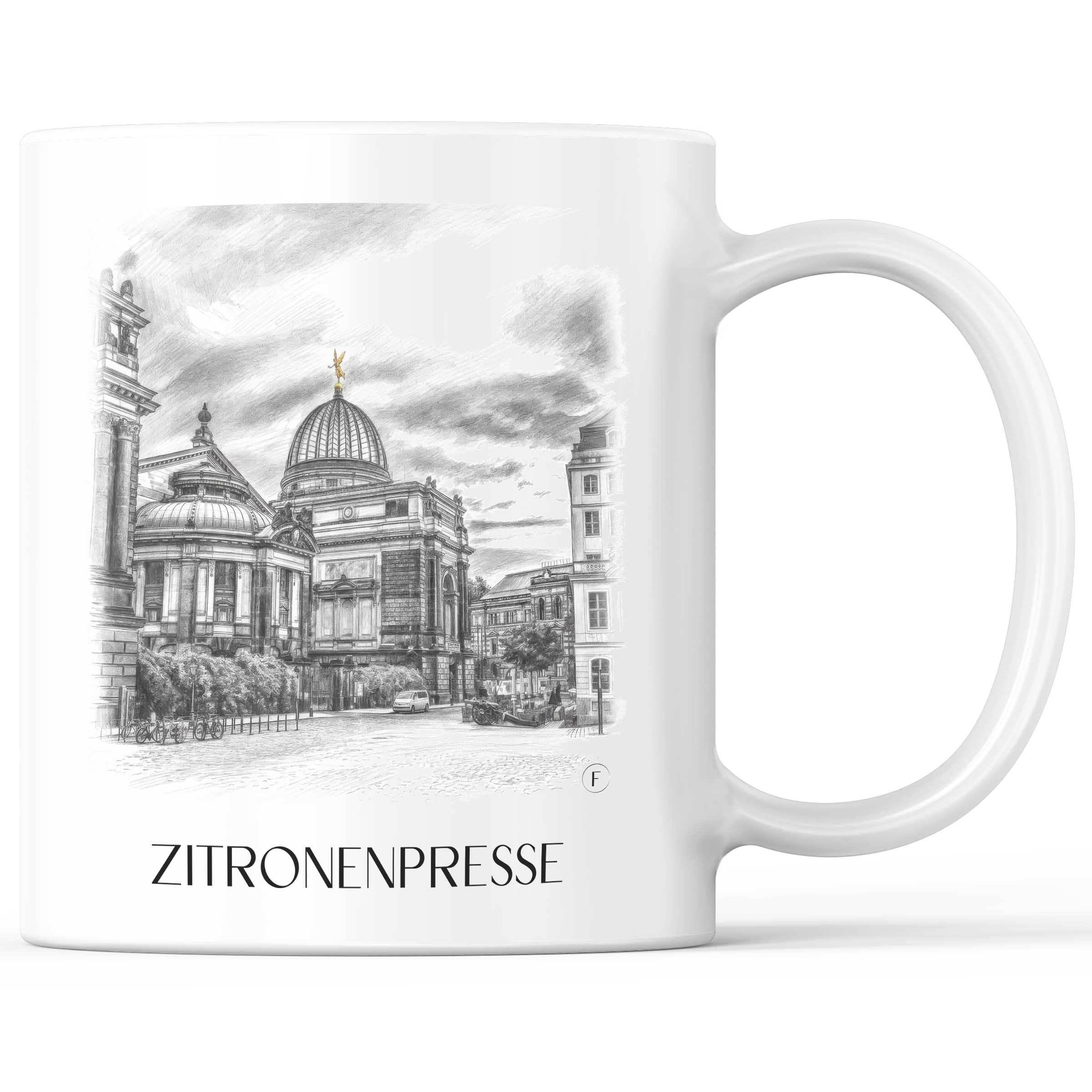 Zitronenpresse Kaffeebecher - Dresden - Deutschland Becher - Kaffeetasse im Zeichnung Stil