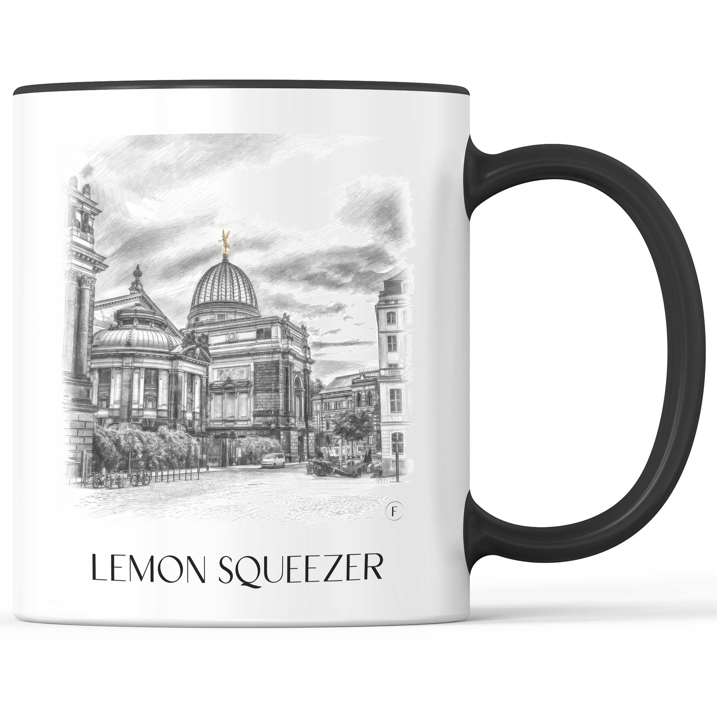 Zitronenpresse Kaffeebecher - Dresden - Deutschland Becher - Kaffeetasse im Zeichnung Stil