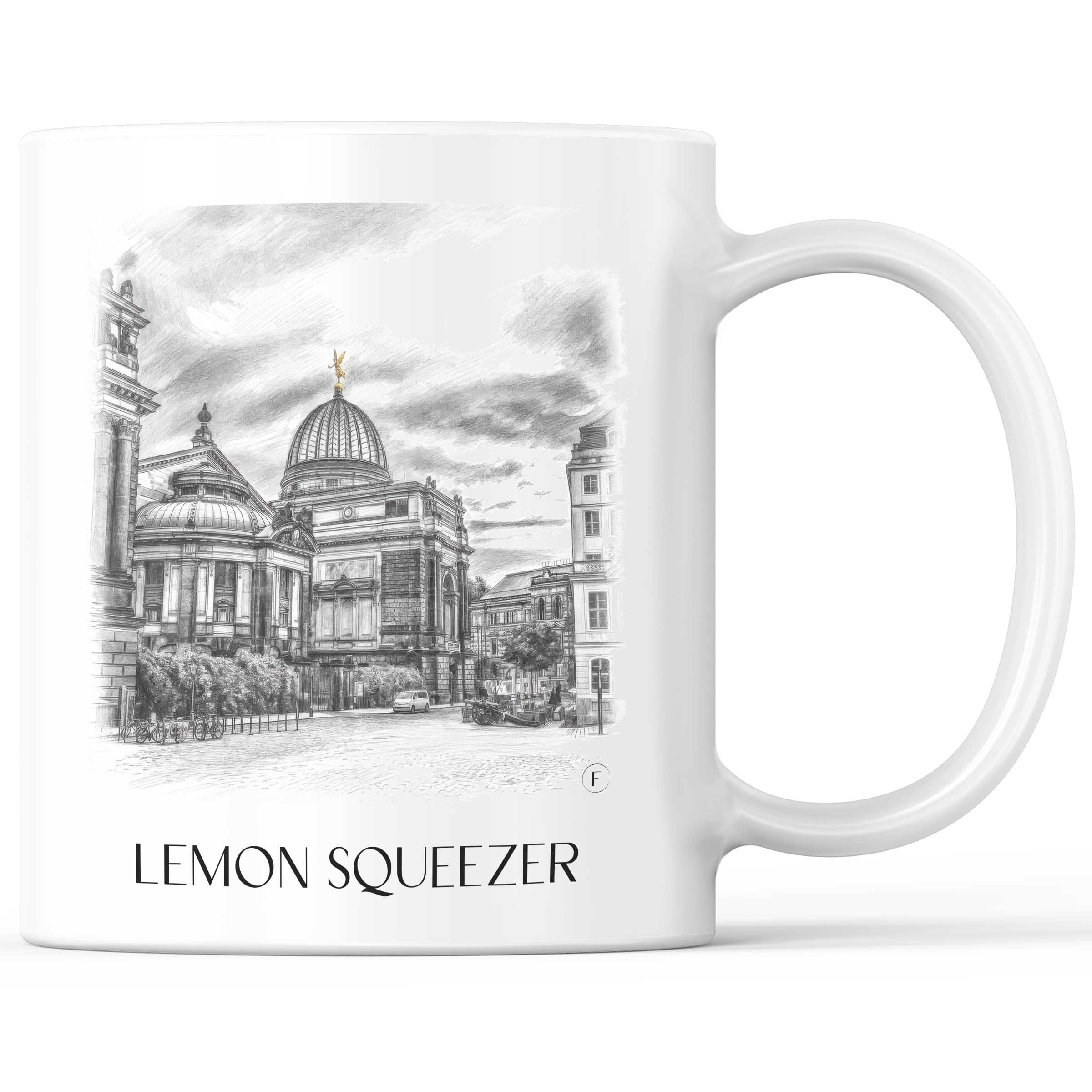 Zitronenpresse Kaffeebecher - Dresden - Deutschland Becher - Kaffeetasse im Zeichnung Stil