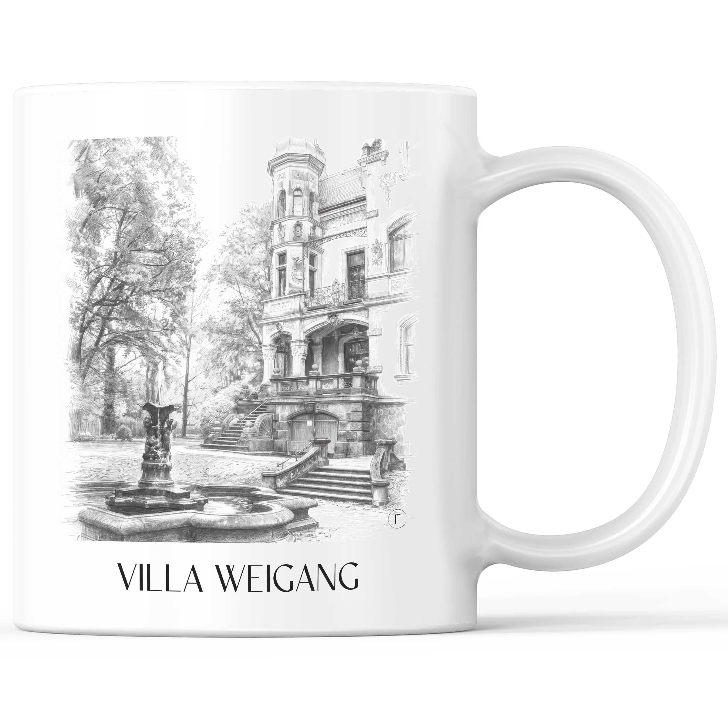 Villa Weigang Kaffeebecher - Dresden - Deutschland Becher - Kaffeetasse im Zeichnung Stil