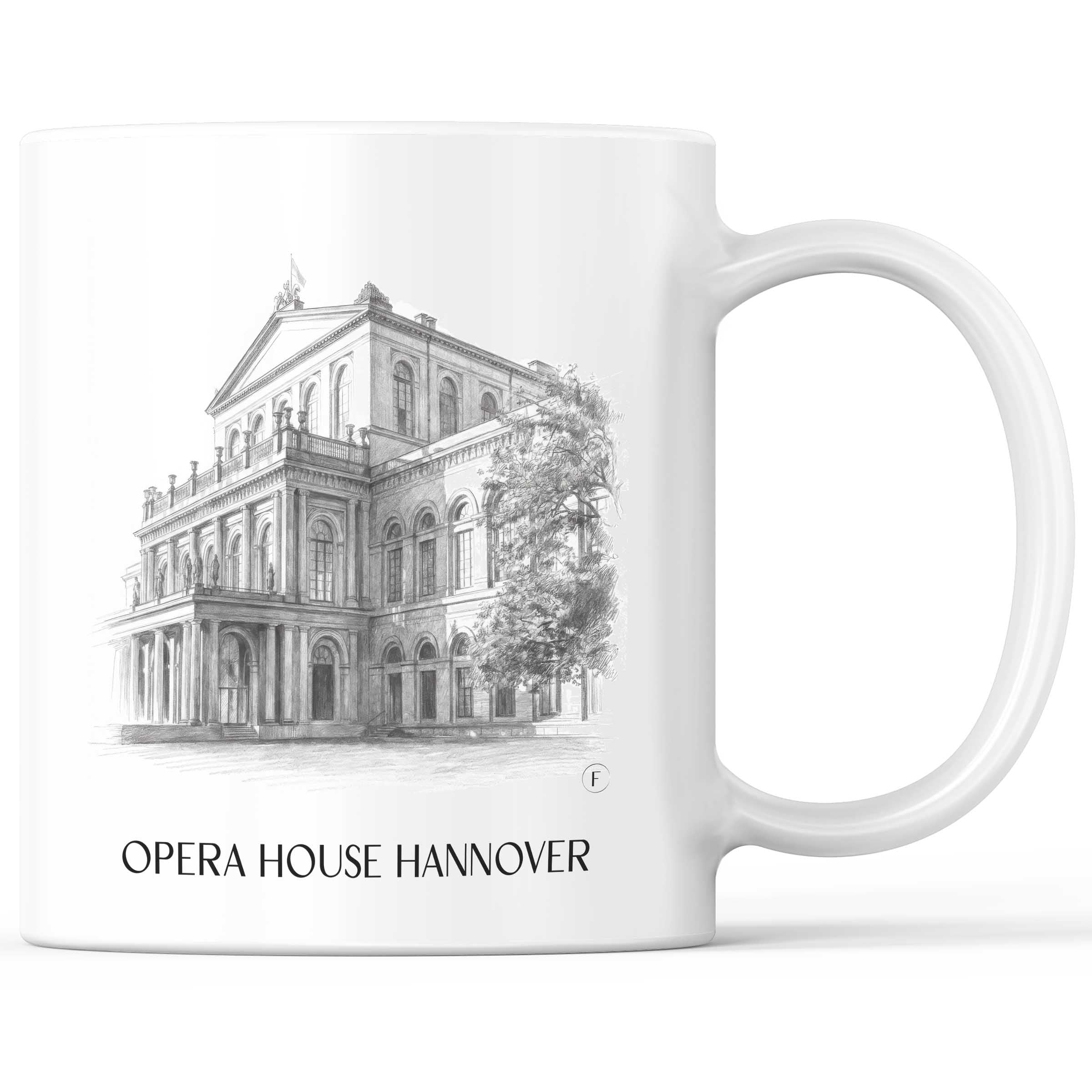 Opernhaus Kaffeebecher - Hannover - Deutschland Becher - Kaffeetasse im Zeichnung Stil