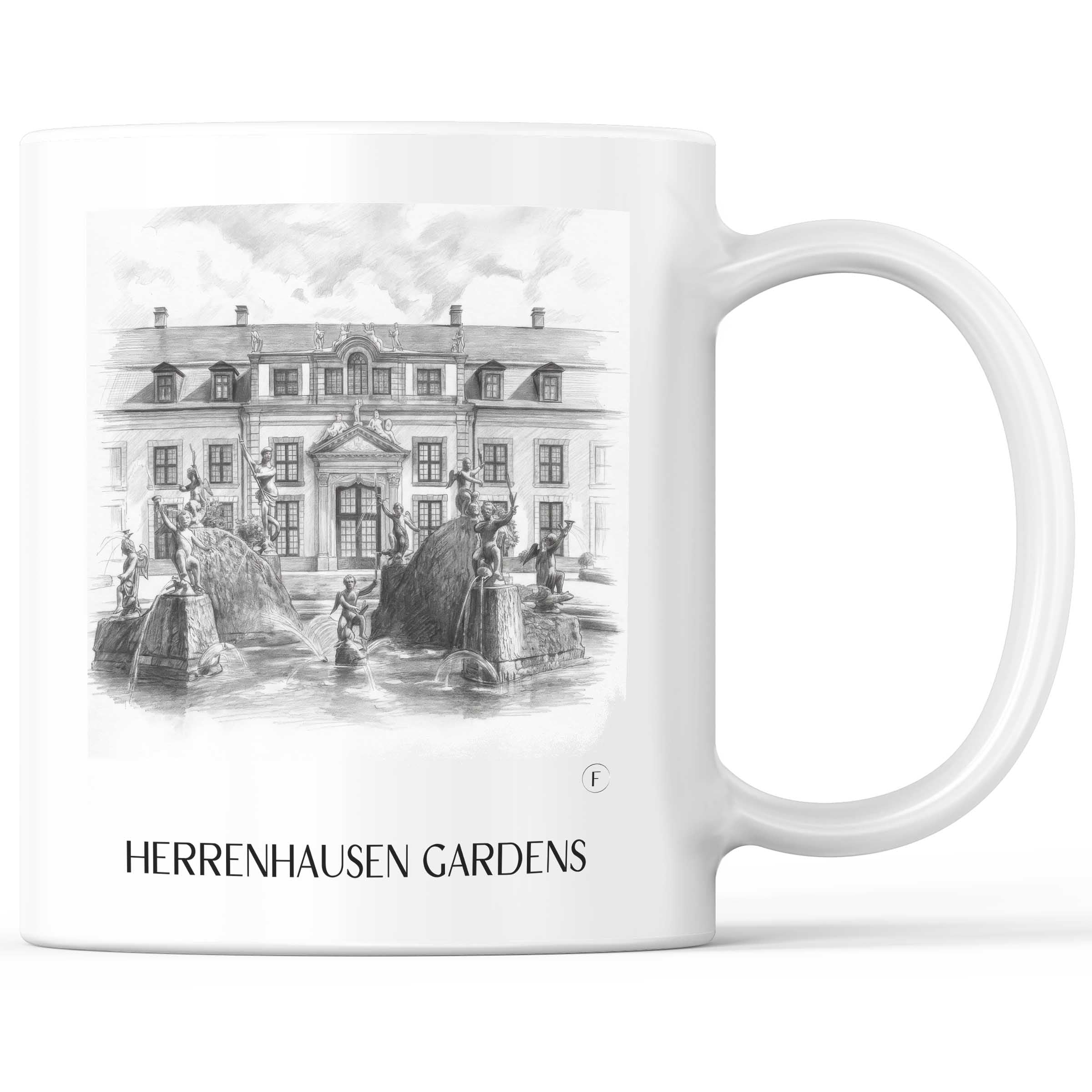 Herrenhäuser Gärten Kaffeebecher - Hannover - Deutschland Becher - Kaffeetasse im Zeichnung Stil