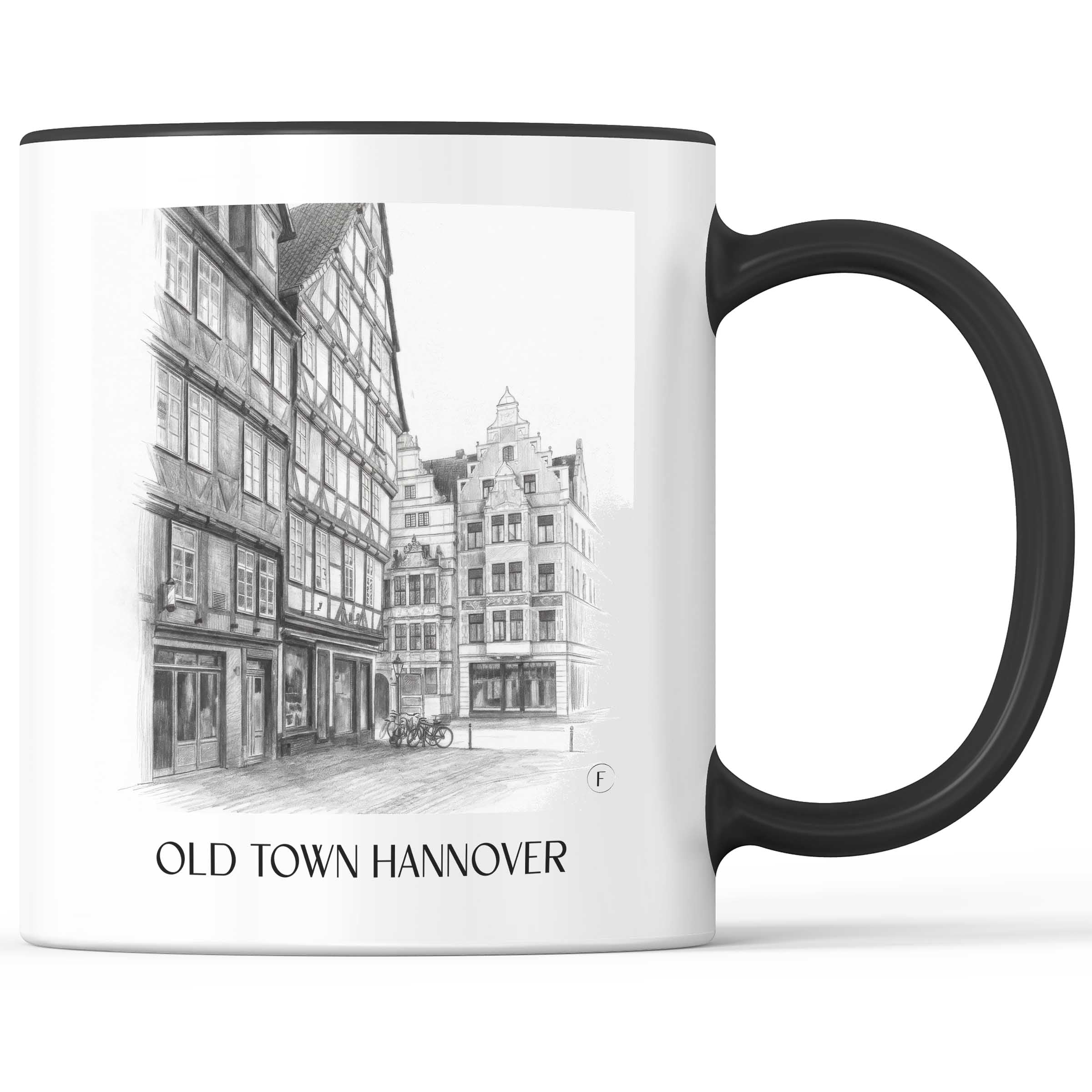 Altstadt Kaffeebecher - Hannover - Deutschland Becher - Kaffeetasse im Zeichnung Stil