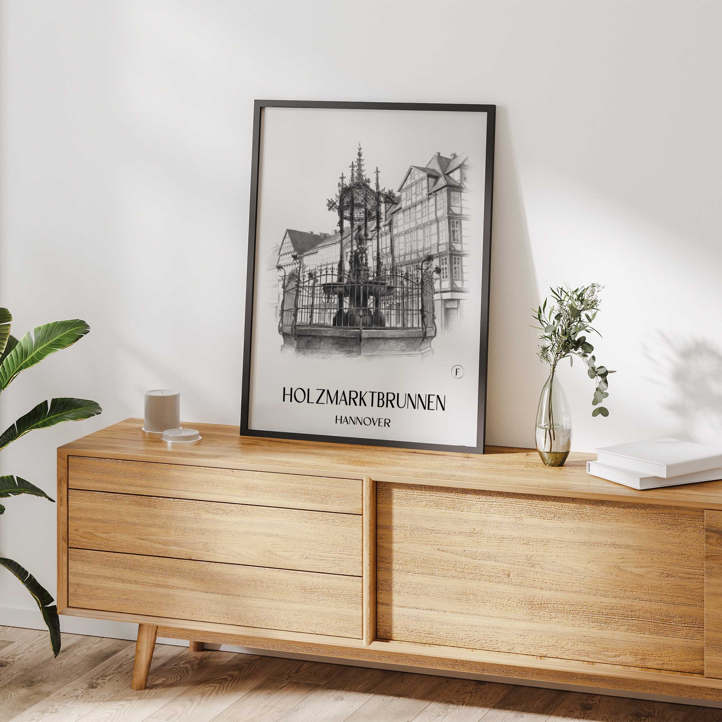 holzmarktbrunnen-hannover-deutschland-poster-bleistift-zeichnung-drawing