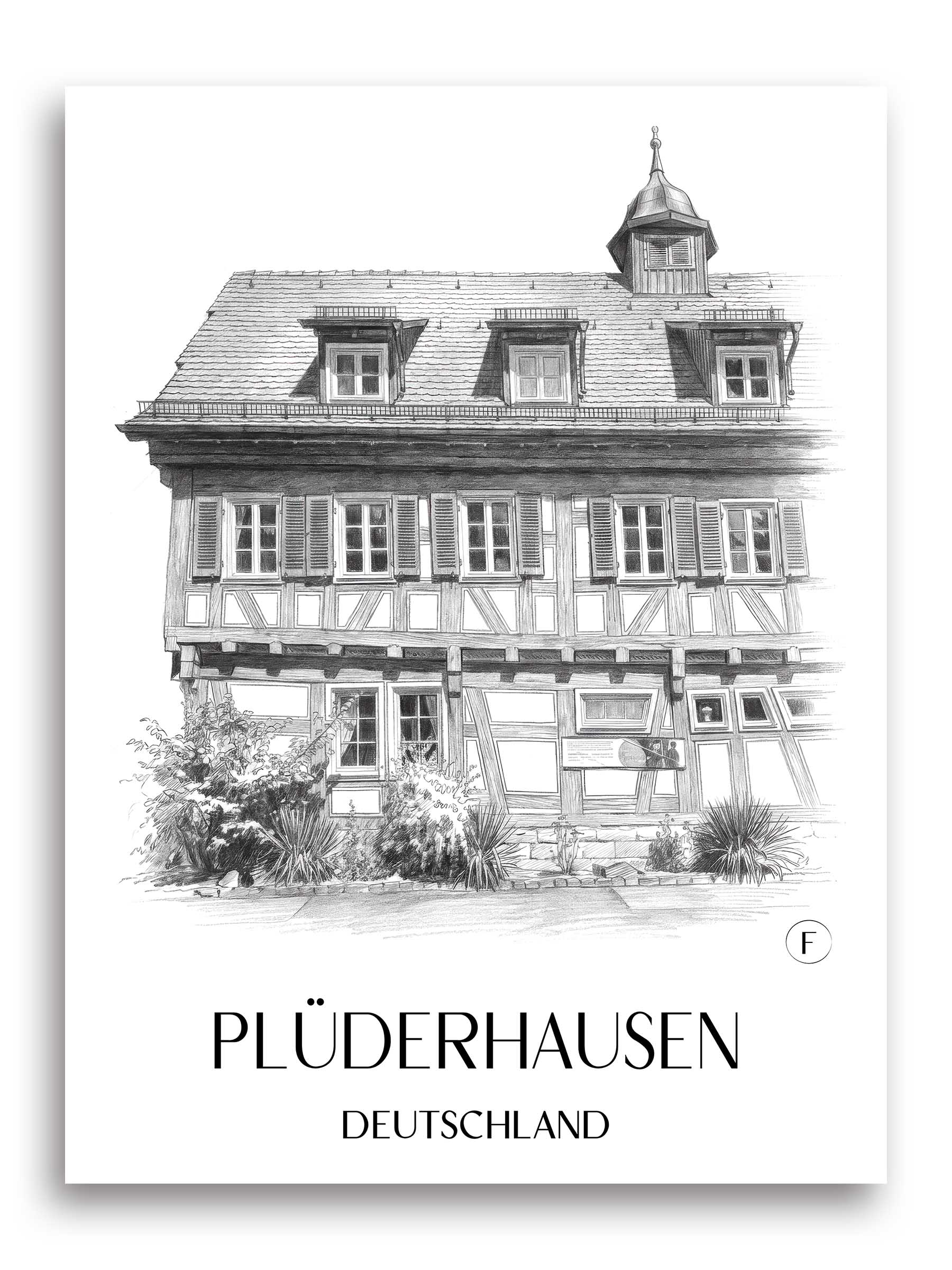 plüderhausen-deutschland-poster-bleistift-zeichnung-drawing