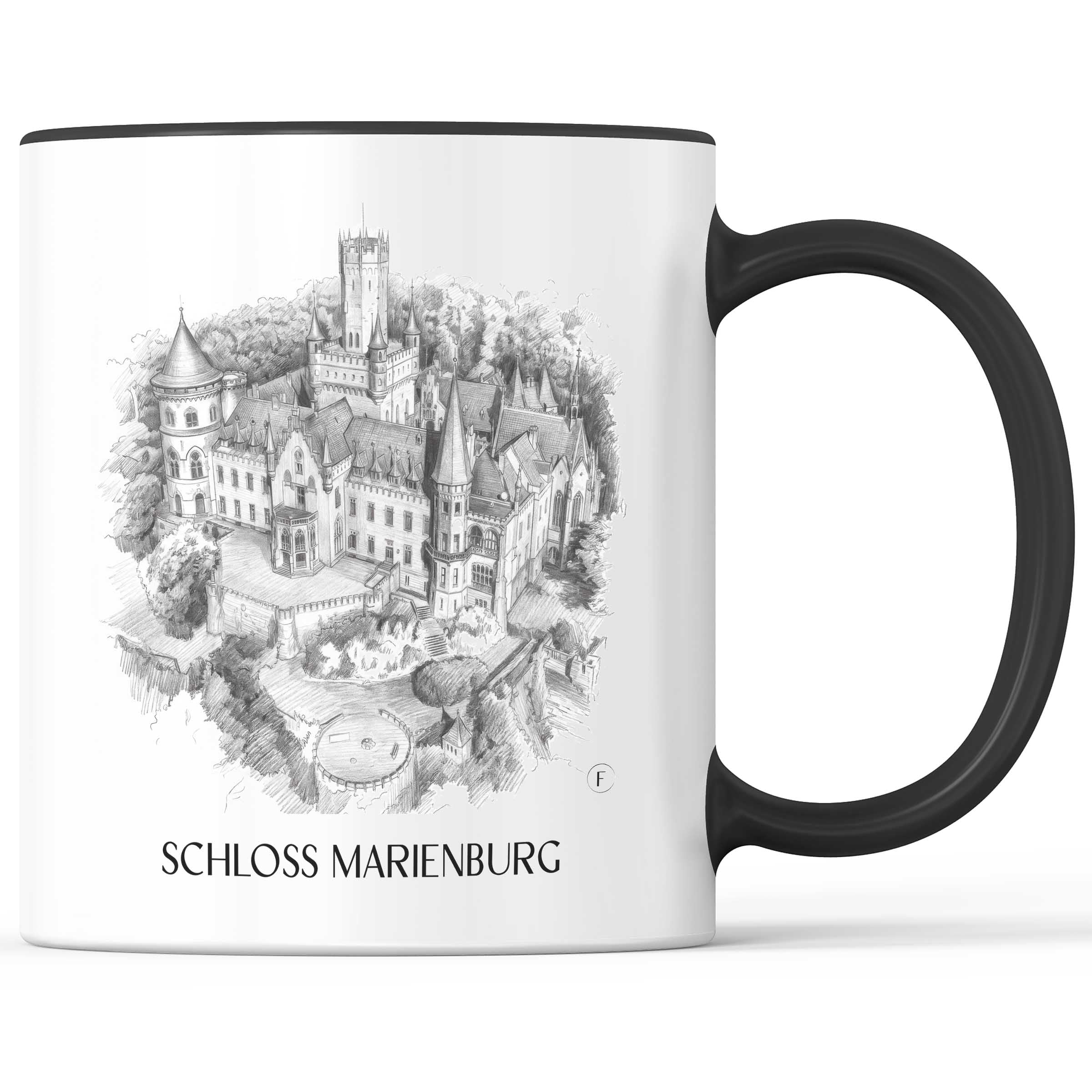 schloss-marienburg-pattensen-deutschland-kaffeebecher-bleistift-zeichnung-drawing