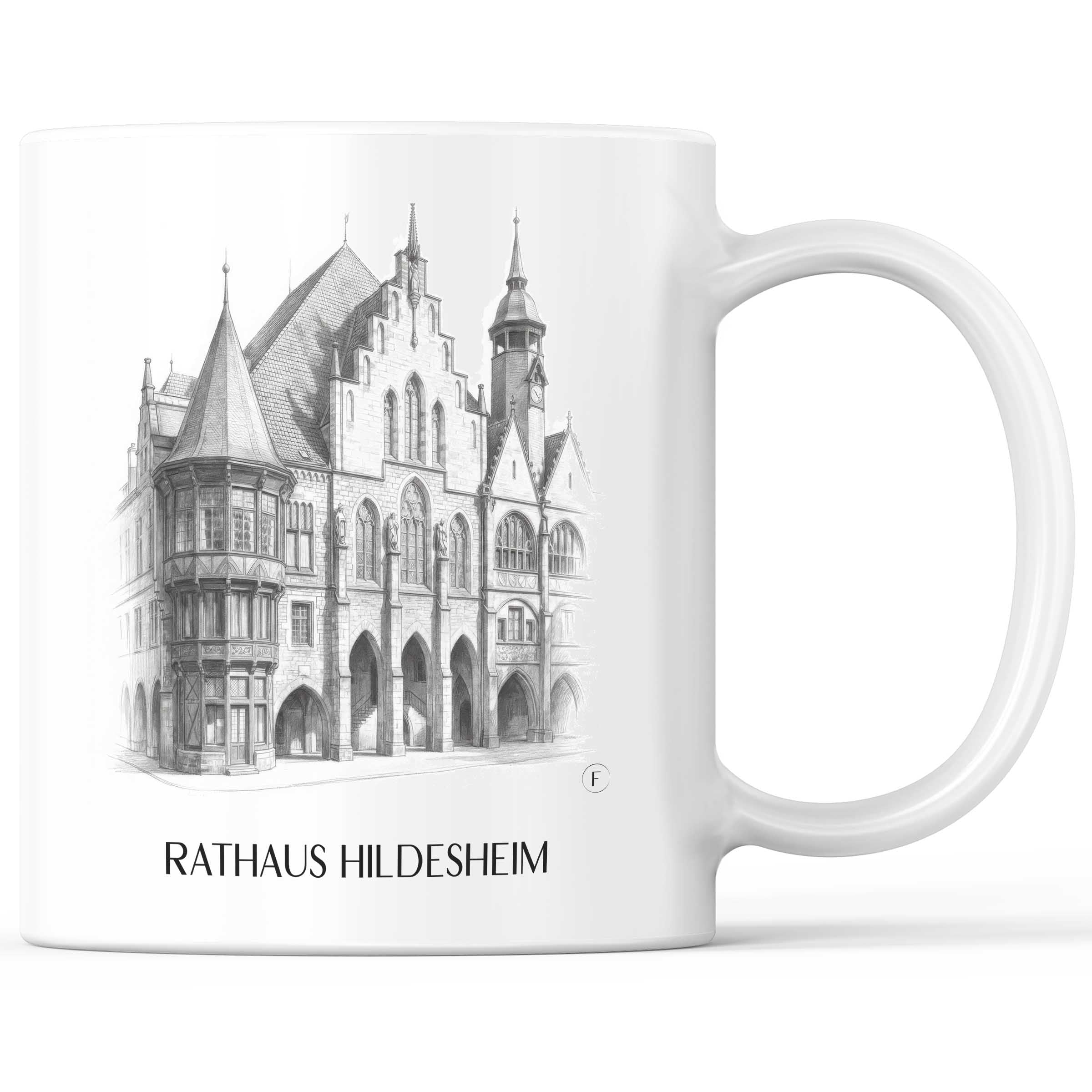Rathaus Kaffeebecher - Hildesheim - Deutschland Becher - Kaffeetasse im Zeichnung Stil