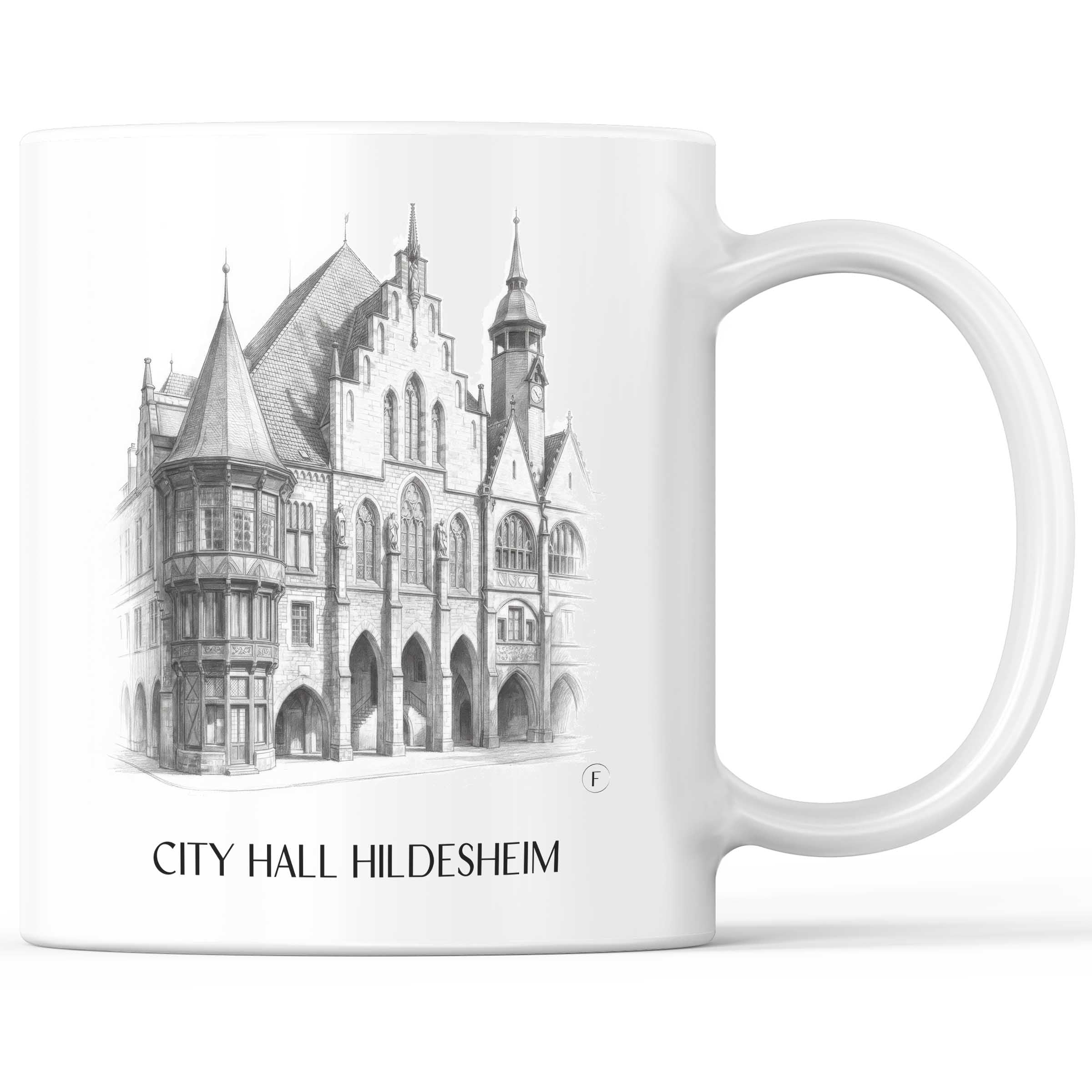 Rathaus Kaffeebecher - Hildesheim - Deutschland Becher - Kaffeetasse im Zeichnung Stil