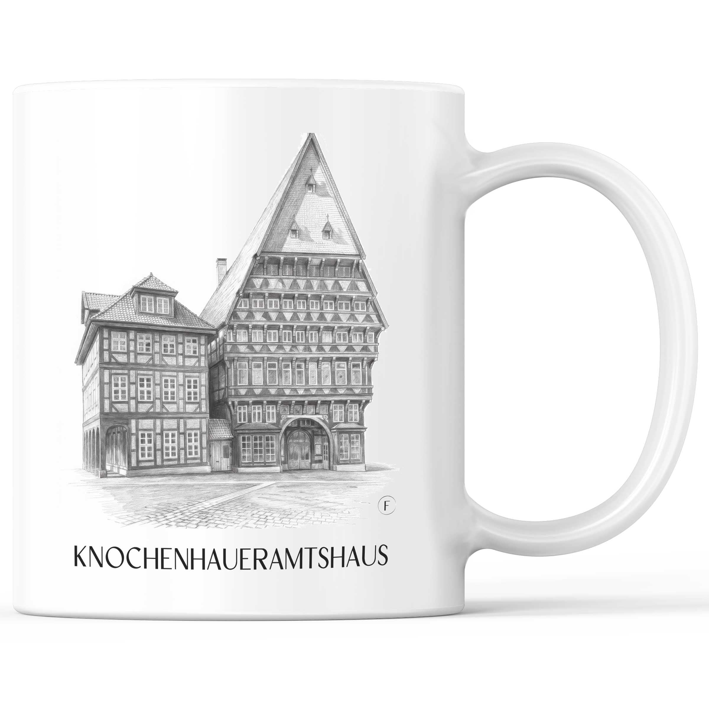 Knochenhaueramtshaus Kaffeebecher - Hildesheim - Deutschland Becher - Kaffeetasse im Zeichnung Stil
