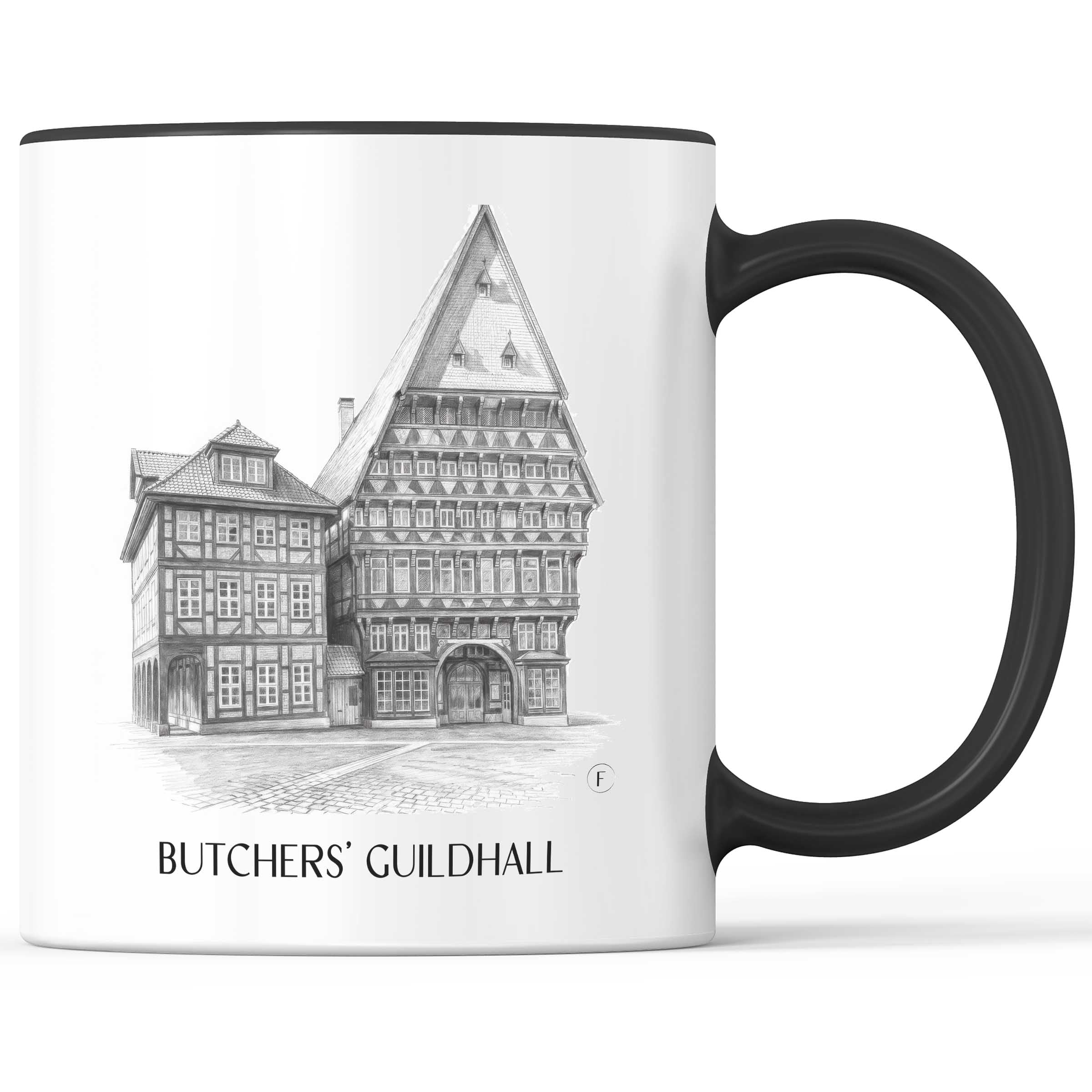 Knochenhaueramtshaus Kaffeebecher - Hildesheim - Deutschland Becher - Kaffeetasse im Zeichnung Stil