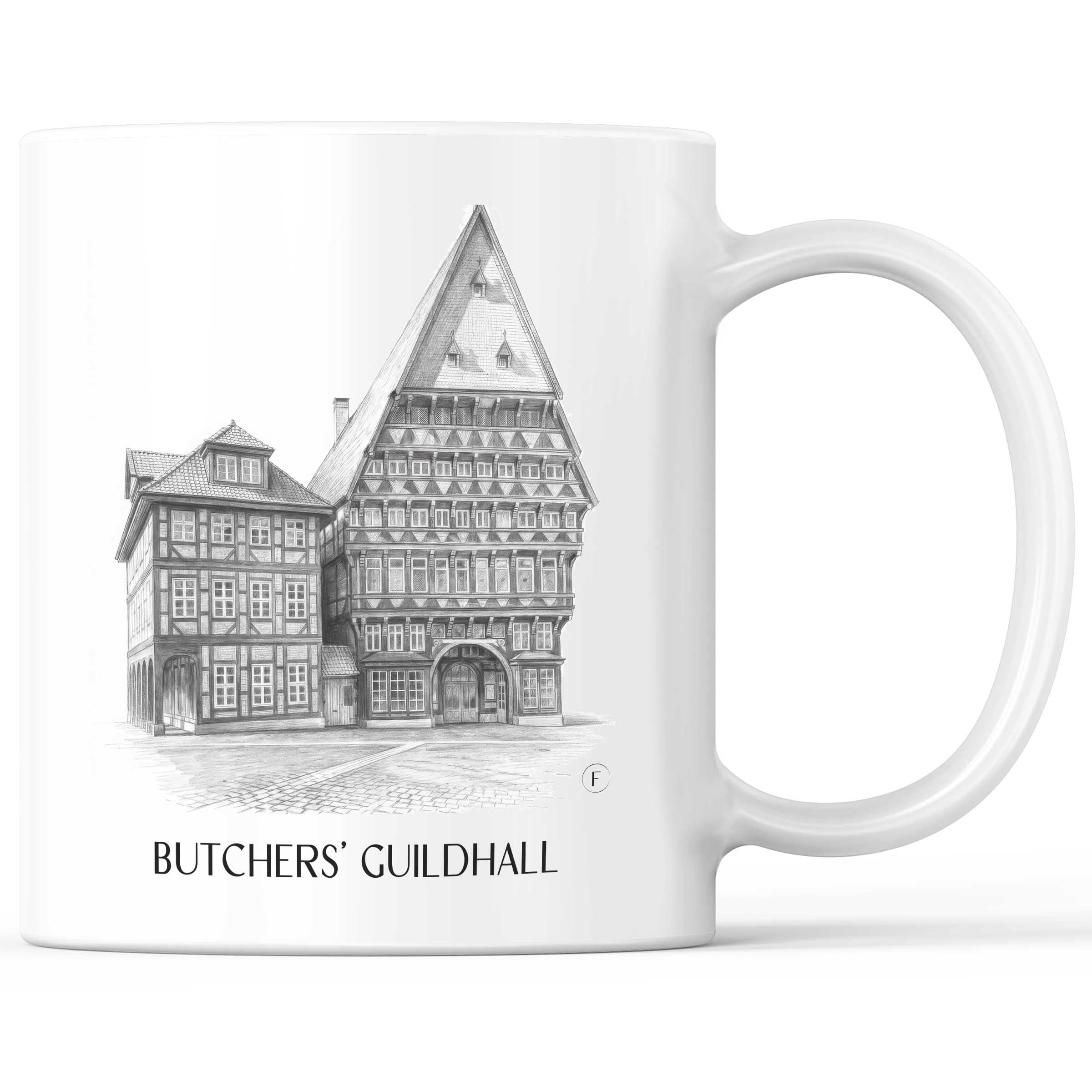 Knochenhaueramtshaus Kaffeebecher - Hildesheim - Deutschland Becher - Kaffeetasse im Zeichnung Stil