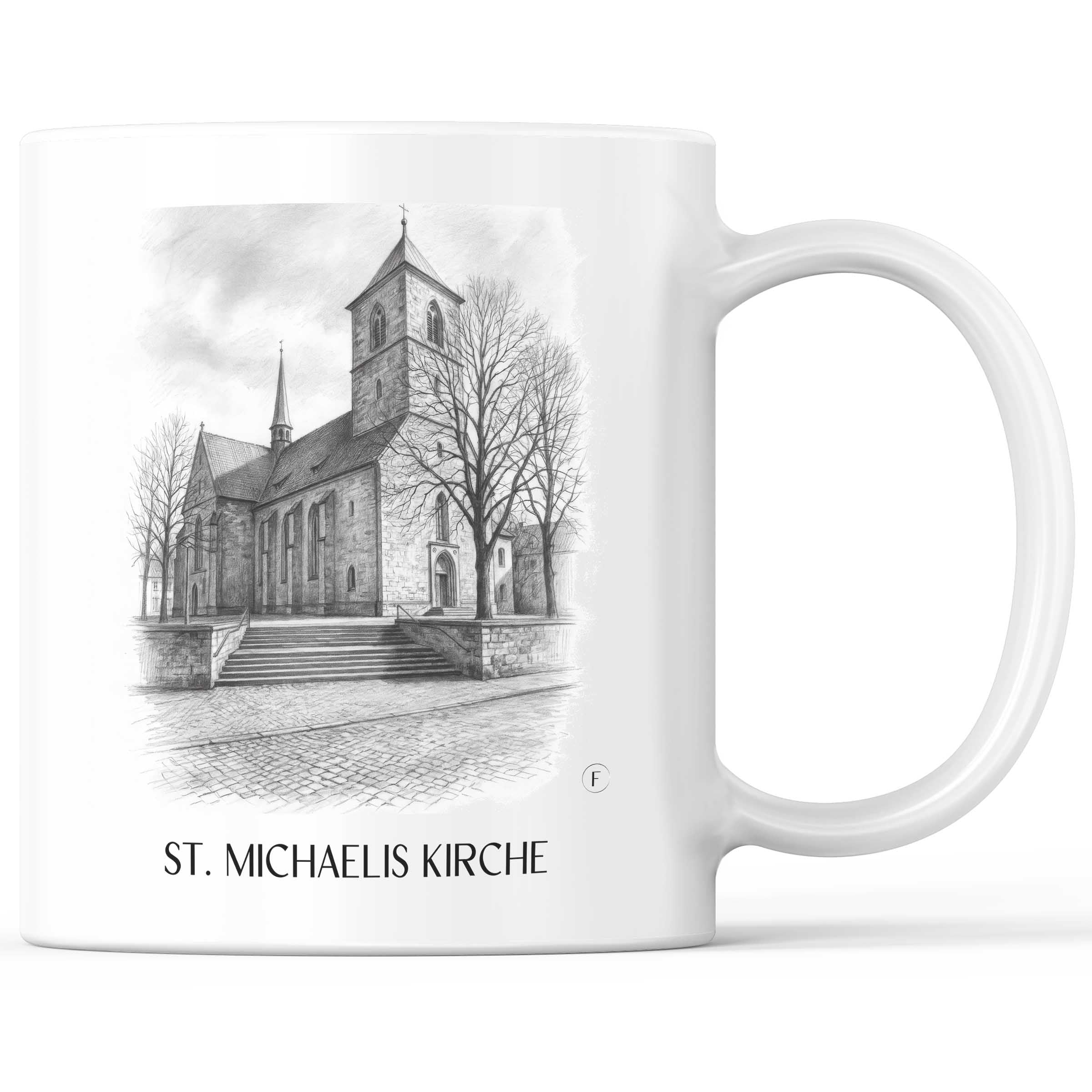 St. Michaelis Kirche Kaffeebecher - Hildesheim - Deutschland Becher - Kaffeetasse im Zeichnung Stil
