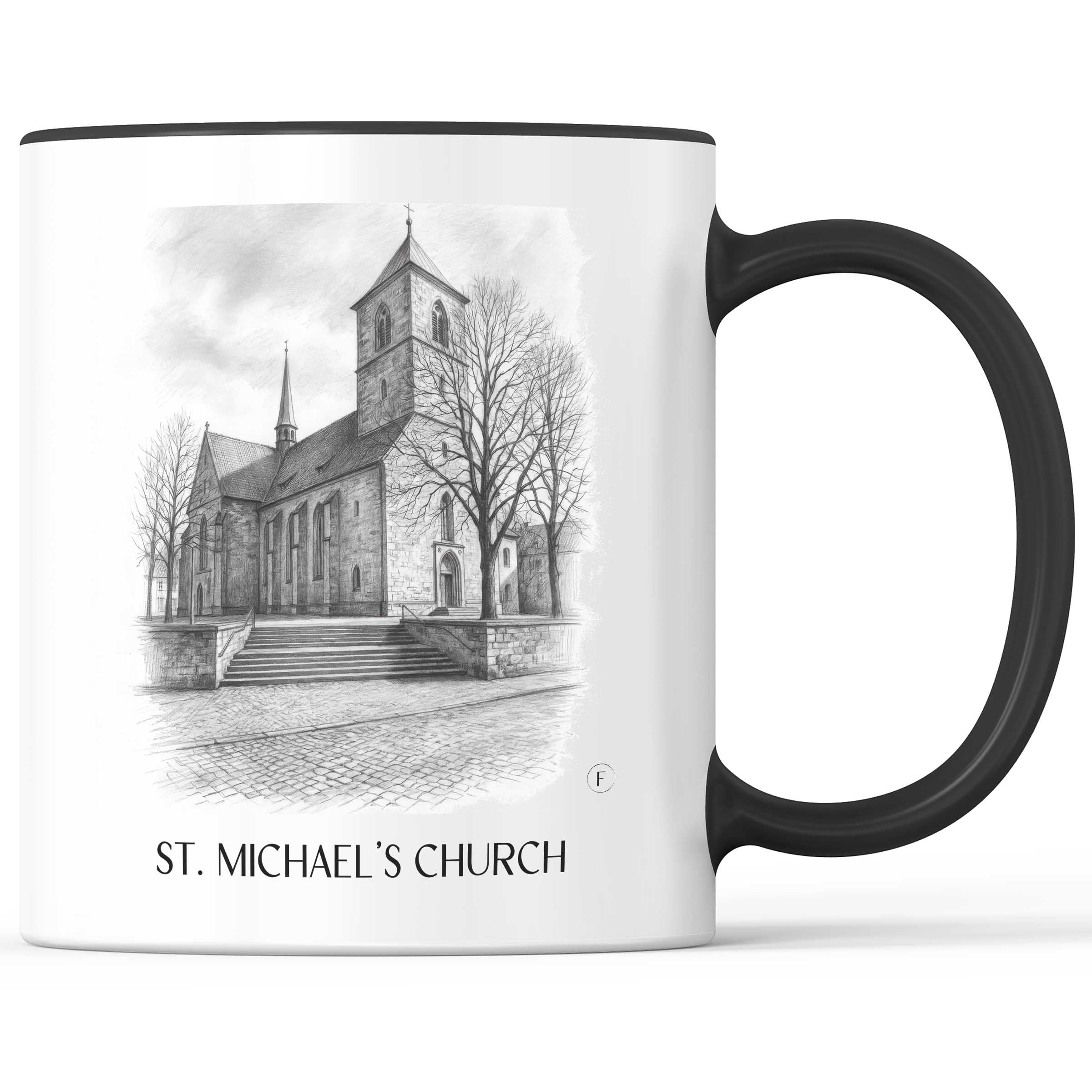 St. Michaelis Kirche Kaffeebecher - Hildesheim - Deutschland Becher - Kaffeetasse im Zeichnung Stil