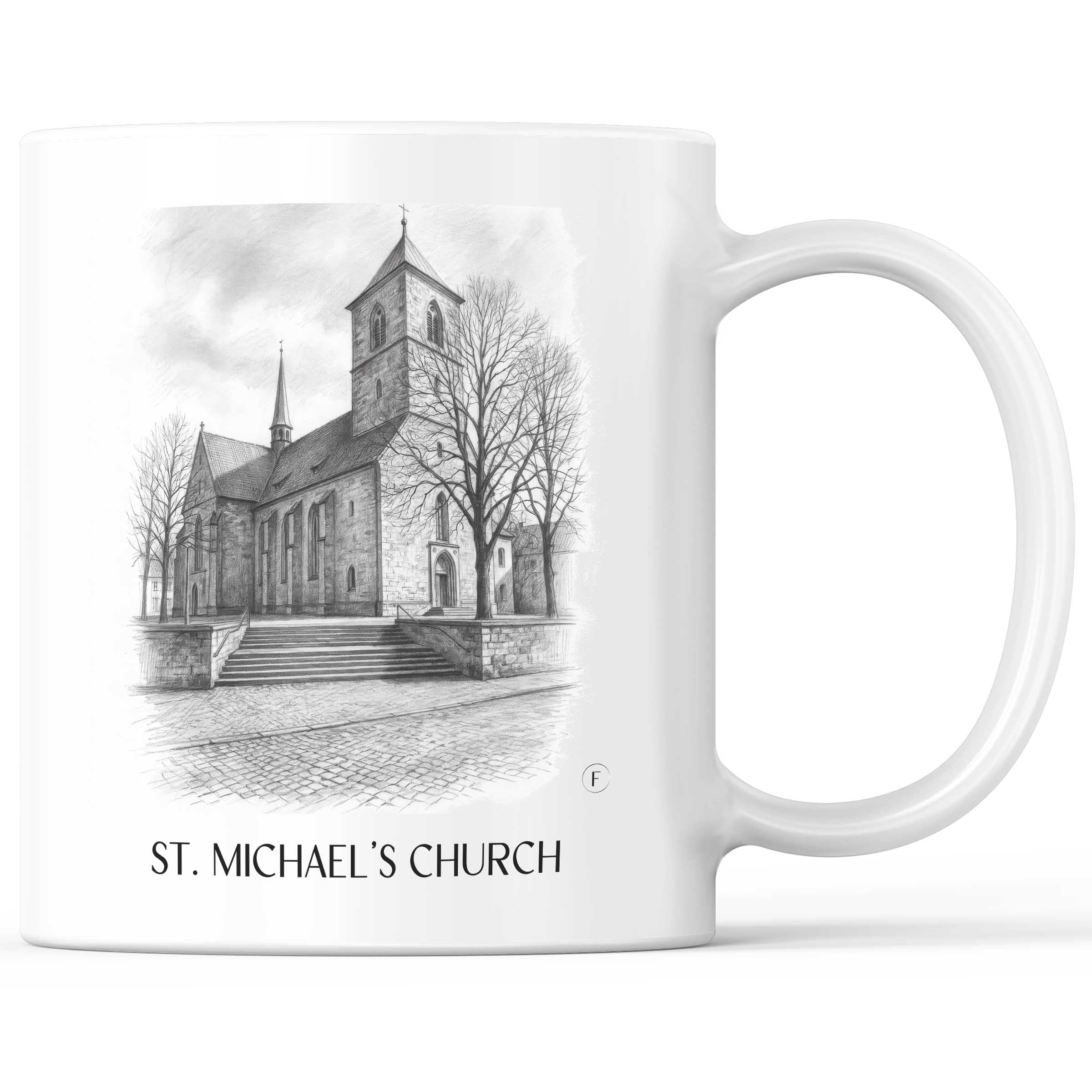 St. Michaelis Kirche Kaffeebecher - Hildesheim - Deutschland Becher - Kaffeetasse im Zeichnung Stil