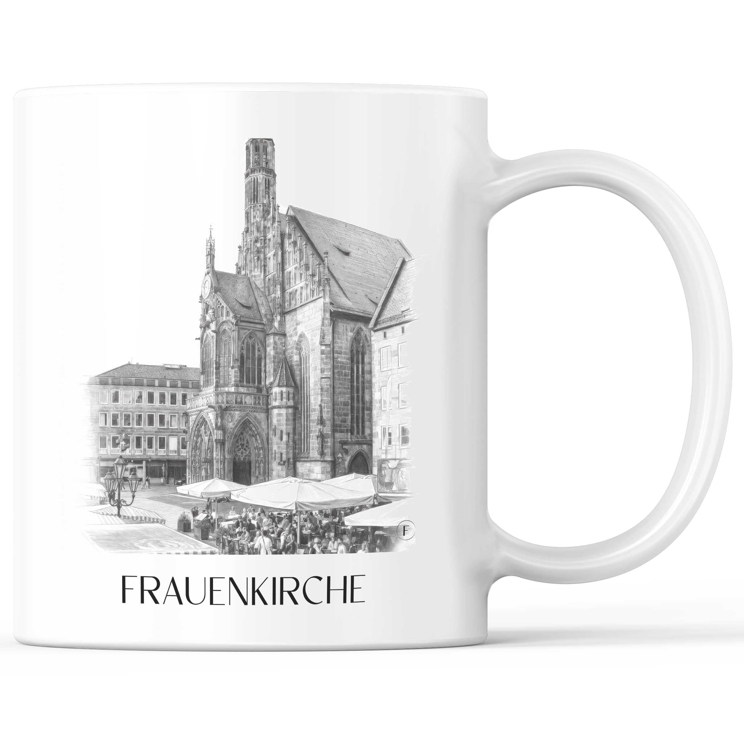 Frauenkirche Kaffeebecher - Nürnberg - Deutschland Becher - Kaffeetasse im Zeichnung Stil