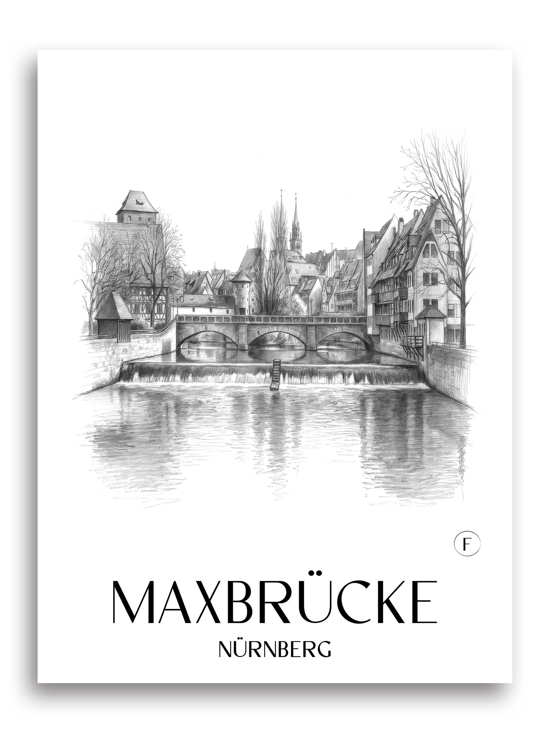 maxbrücke-nürnberg-deutschland-poster-bleistift-zeichnung-drawing