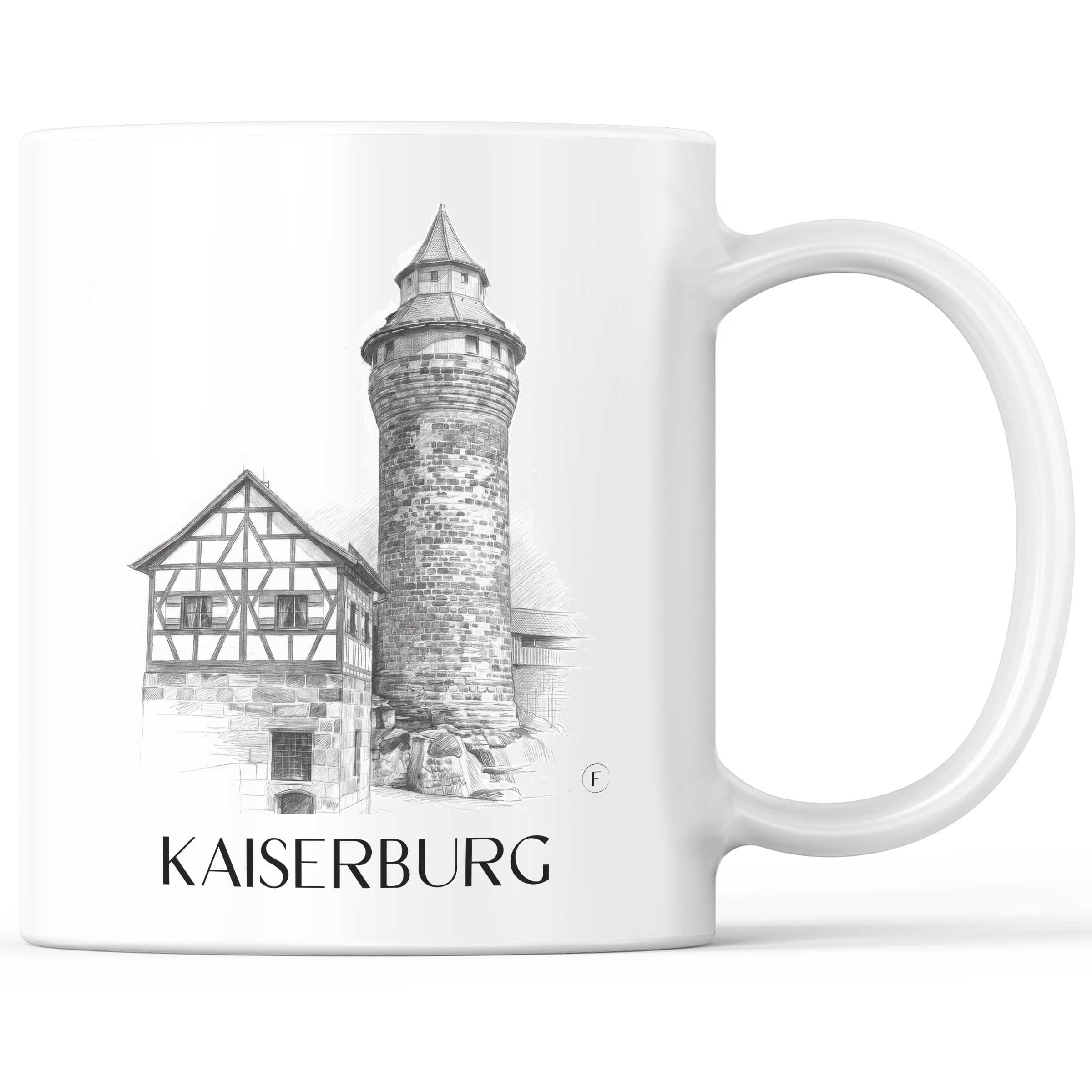 Kaiserburg Kaffeebecher - Nürnberg - Deutschland Becher - Kaffeetasse im Zeichnung Stil