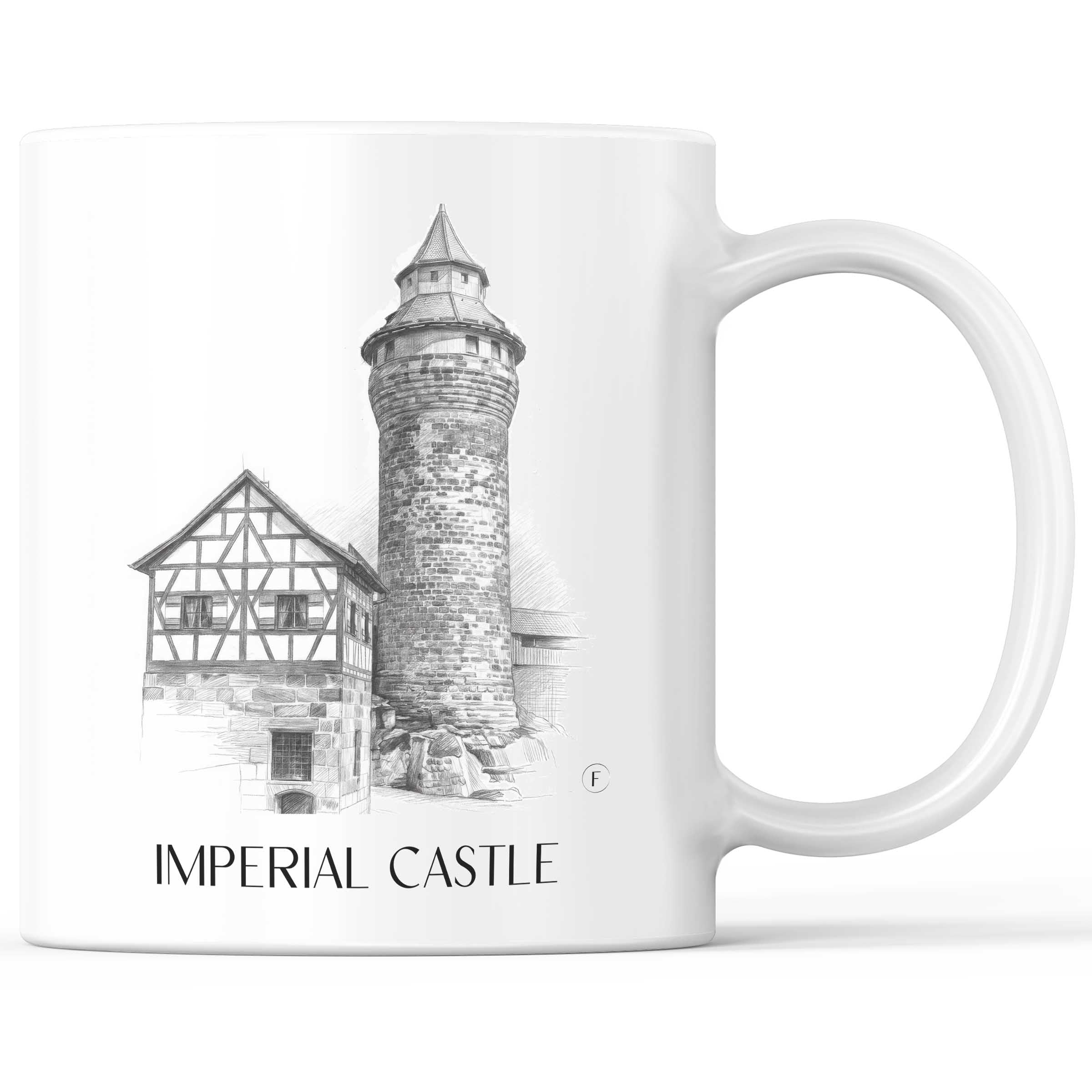Kaiserburg Kaffeebecher - Nürnberg - Deutschland Becher - Kaffeetasse im Zeichnung Stil