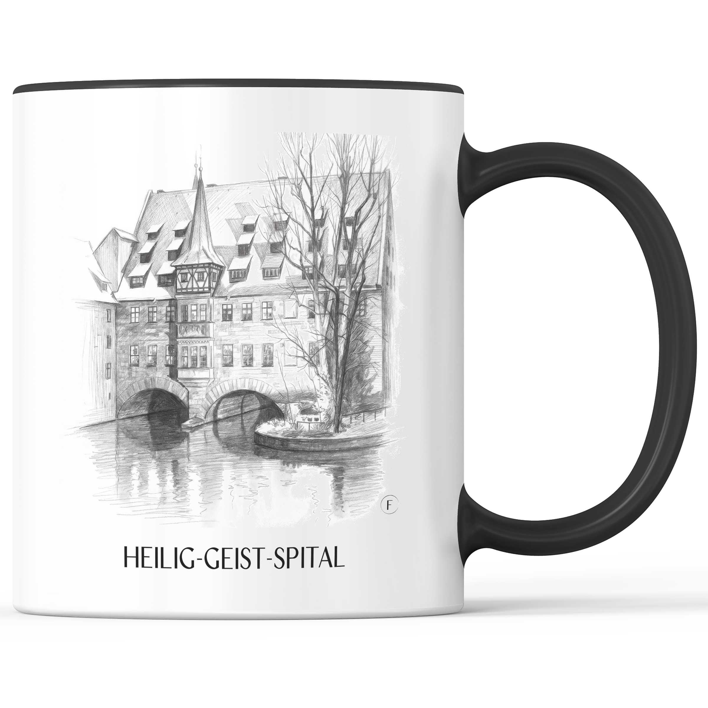 heilig-geist-spital-nürnberg-deutschland-kaffeebecher-bleistift-zeichnung-drawing