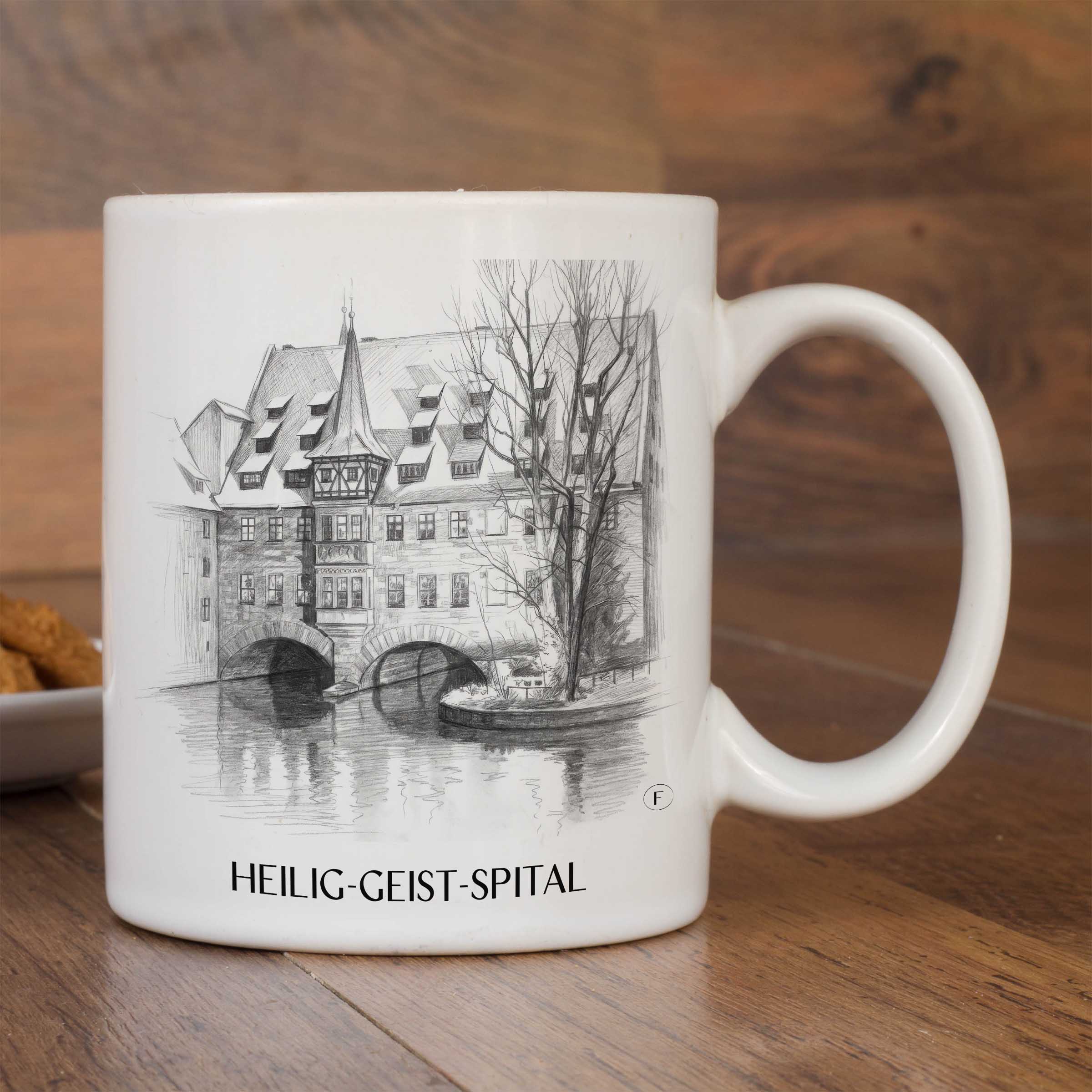 heilig-geist-spital-nürnberg-deutschland-kaffeebecher-bleistift-zeichnung-drawing