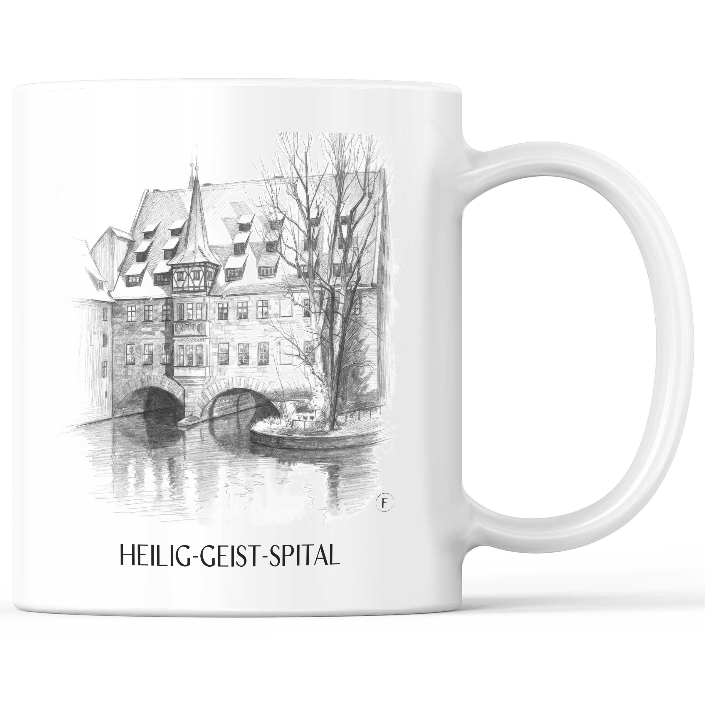 Heilig-Geist-Spital Kaffeebecher - Nürnberg - Deutschland Becher - Kaffeetasse im Zeichnung Stil