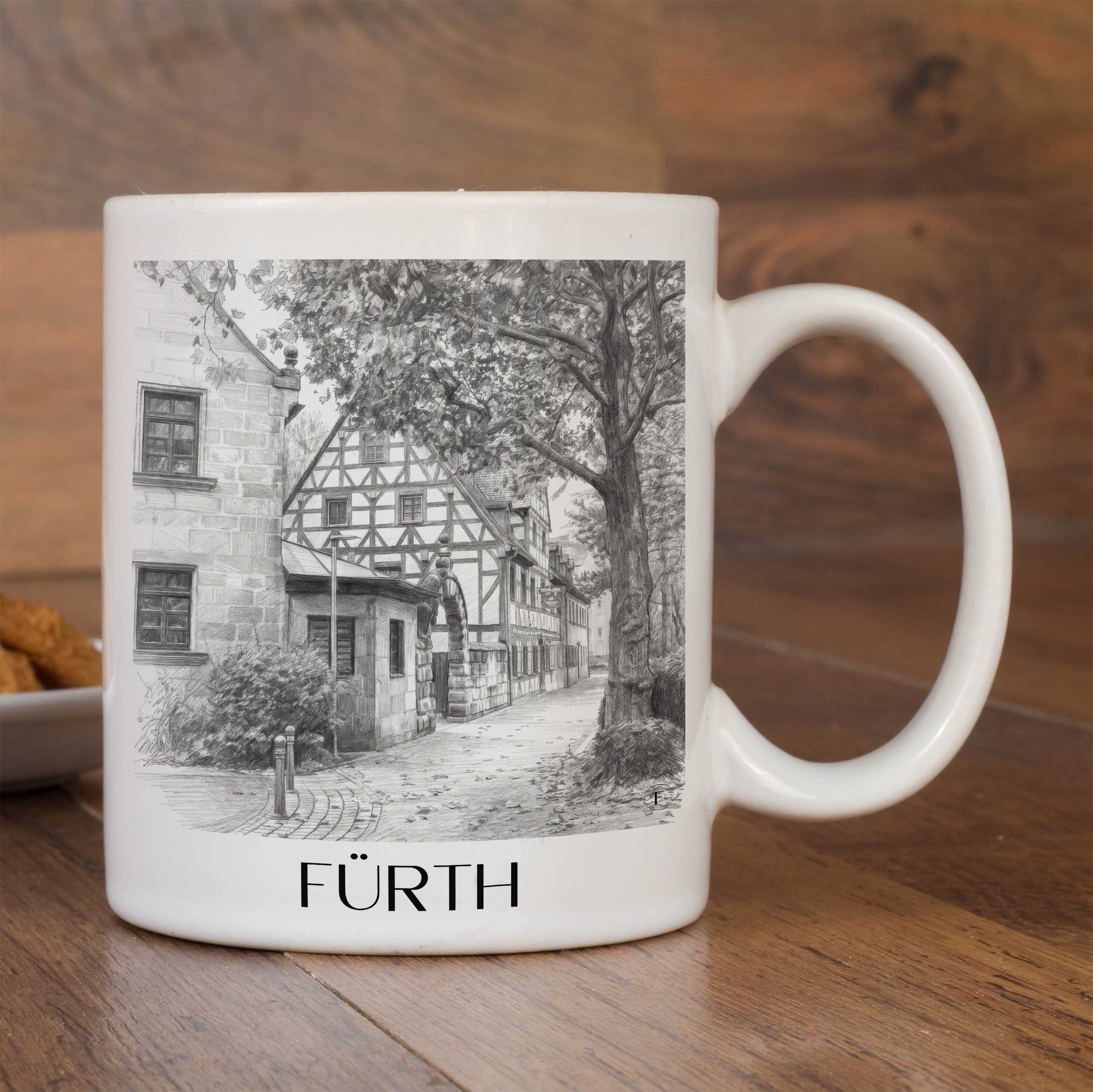 fürth-deutschland-kaffeebecher-bleistift-zeichnung-drawing
