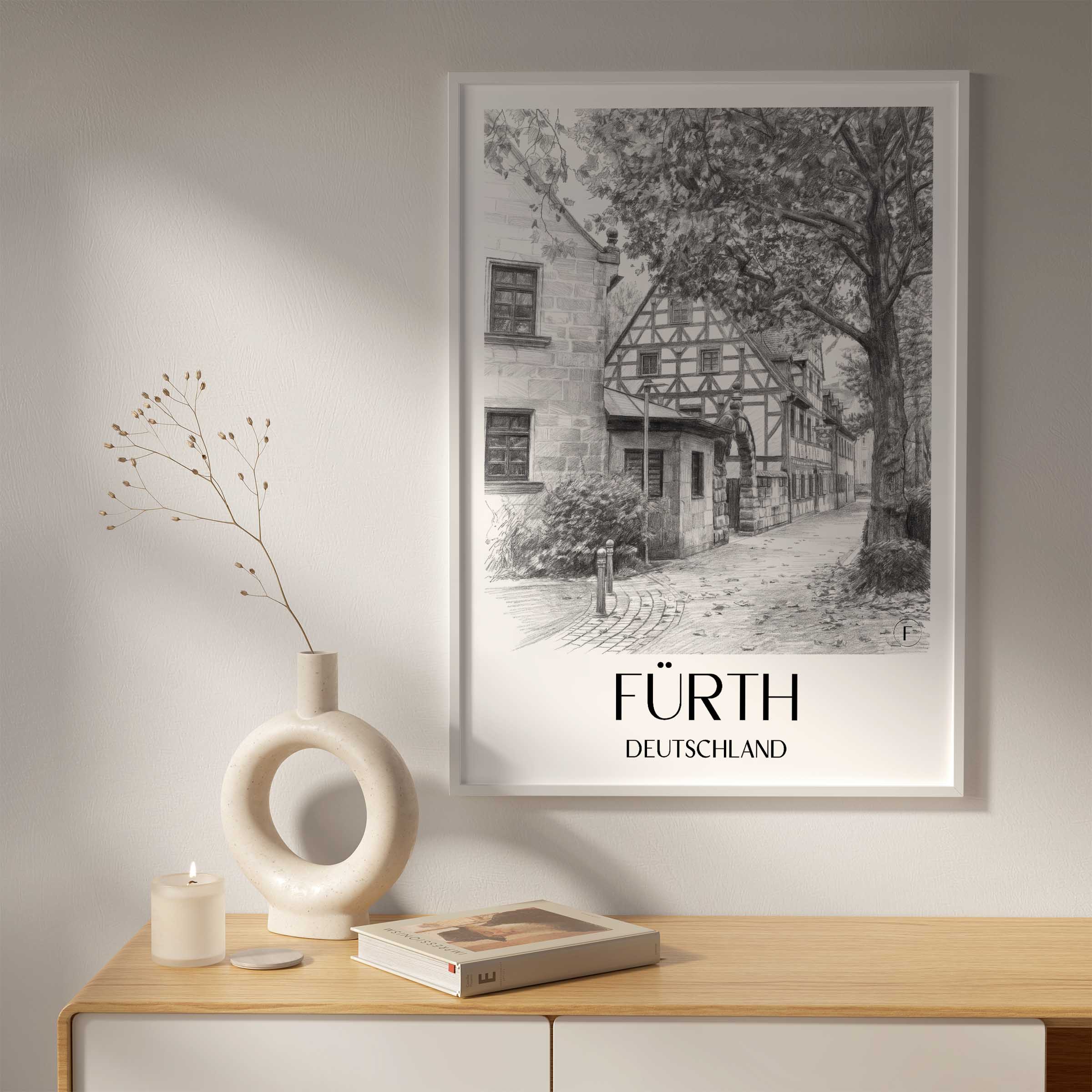 fürth-deutschland-poster-bleistift-zeichnung-drawing