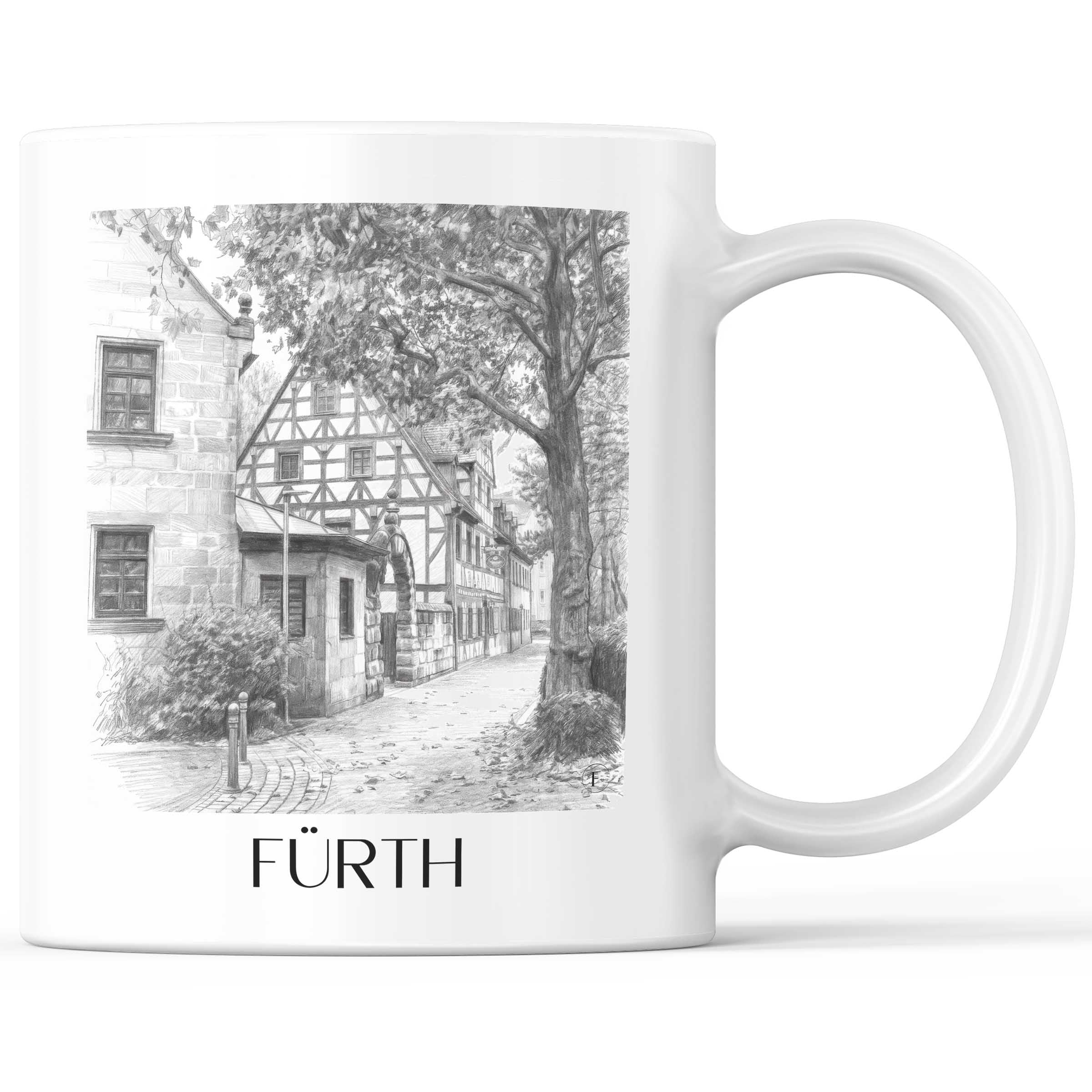 Fürth - Deutschland Becher - Kaffeetasse im Zeichnung Stil