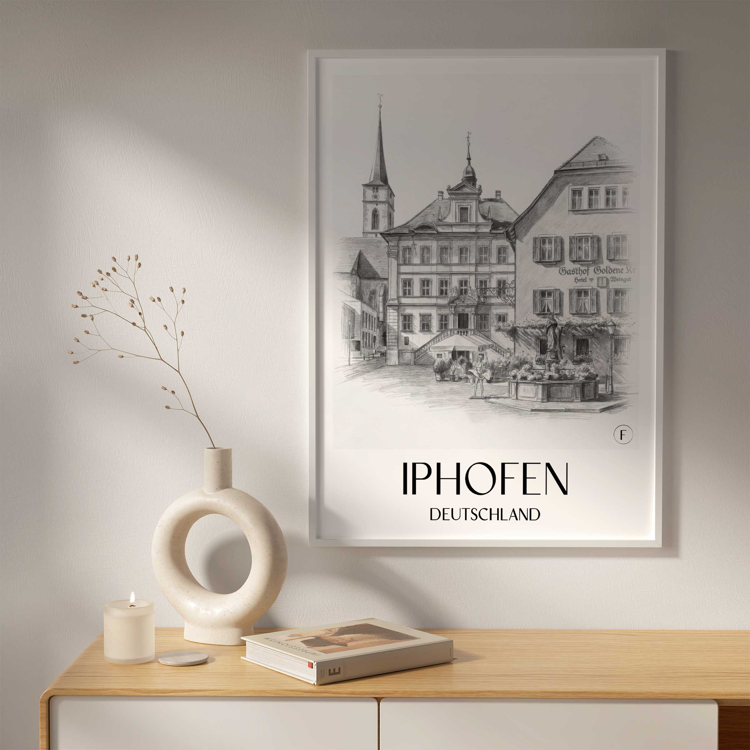 iphofen-deutschland-poster-bleistift-zeichnung-drawing